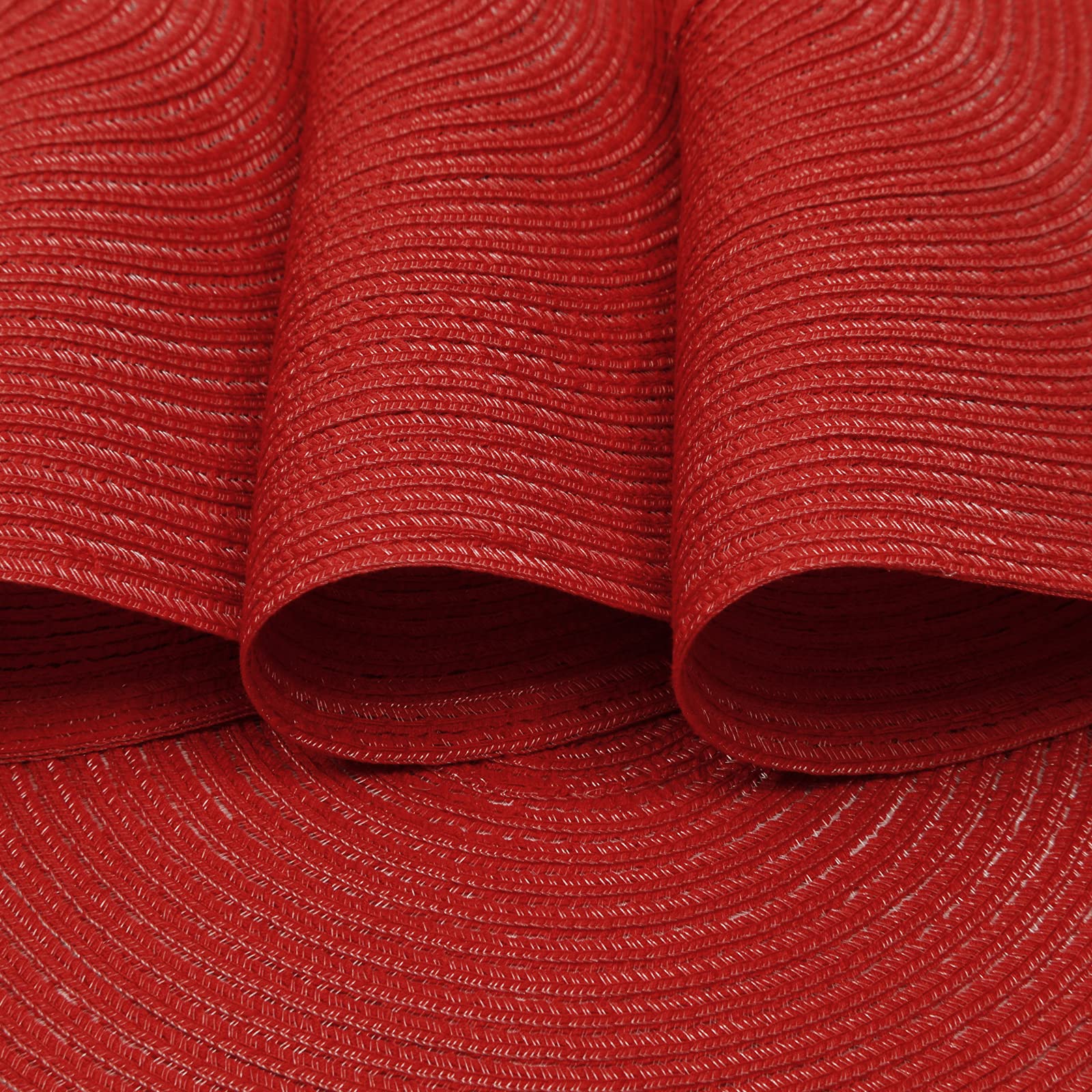 SHACOS Round Placemats Set of 6 Braided Cotton Polyester 15 inch Washable Place Mats for Dining Tables Christmas Table Mats Home