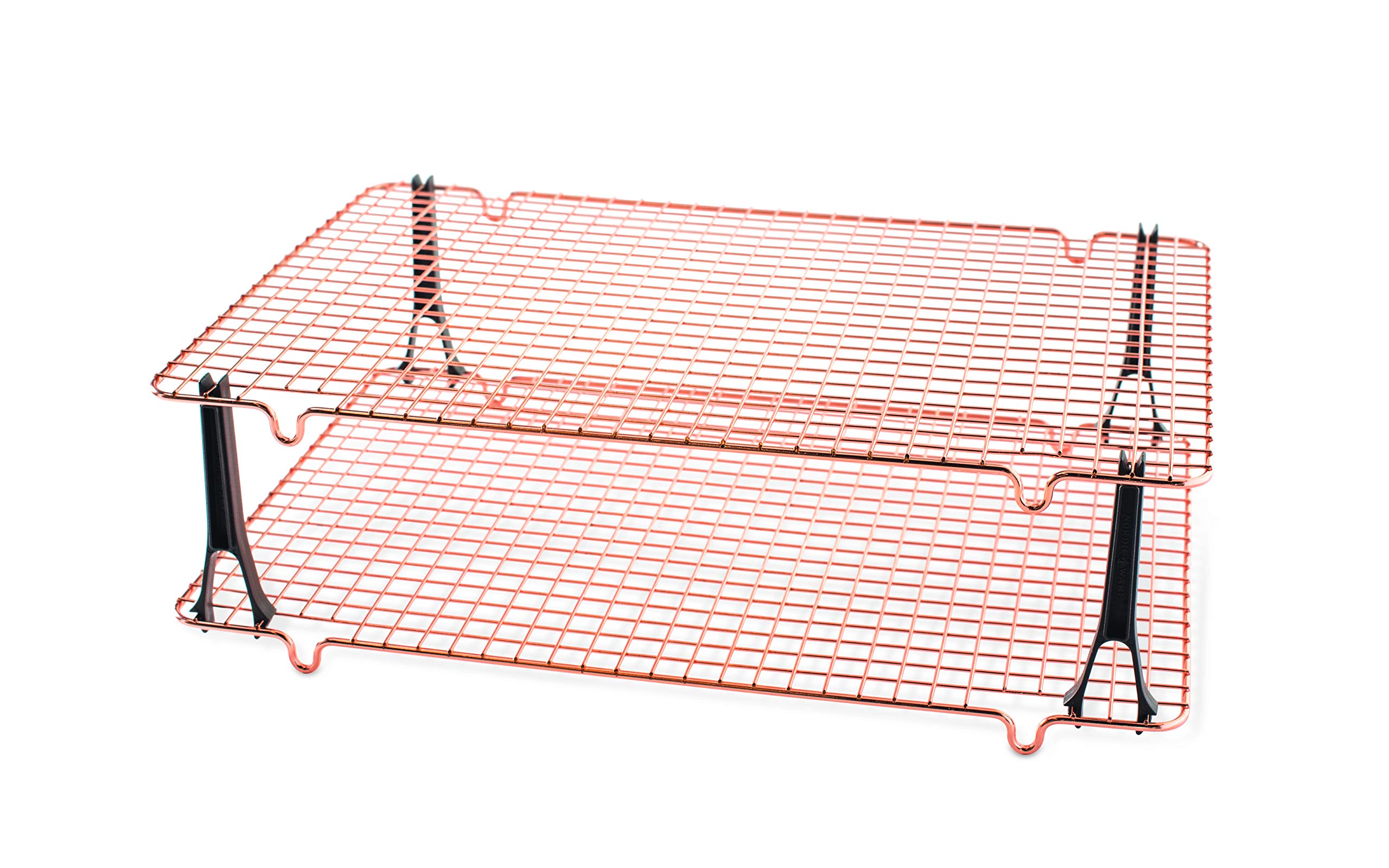 Nordic Ware Stackable Cooling 2 Copper Racks Plus 4 Snap-On Legs, 16.875 In    11.5 In    0.75 In