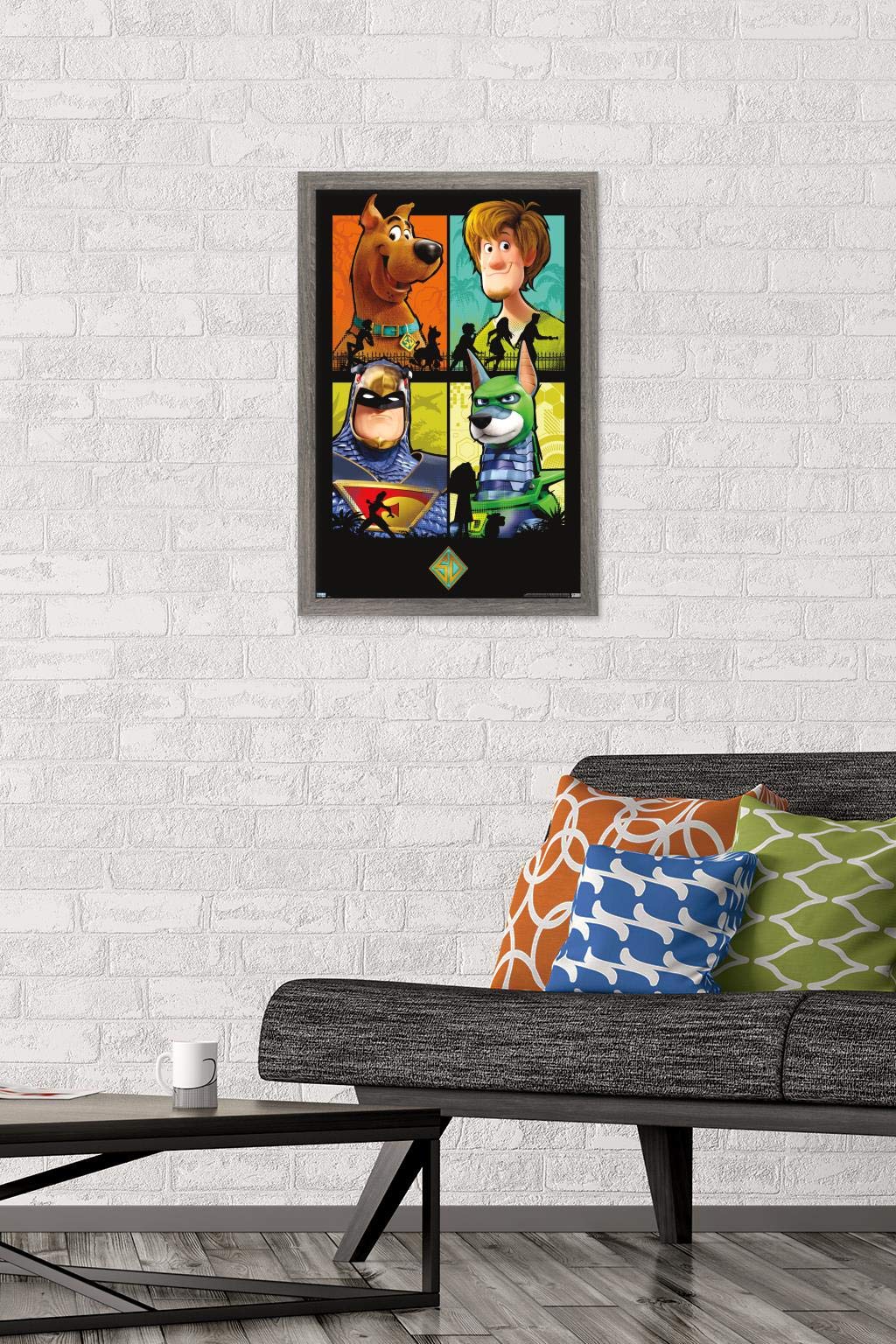 Trends International Scooby- Doo: Scoob! - Grid Wall Poster, 14.725'' X 22.375'', Barnwood Framed Version