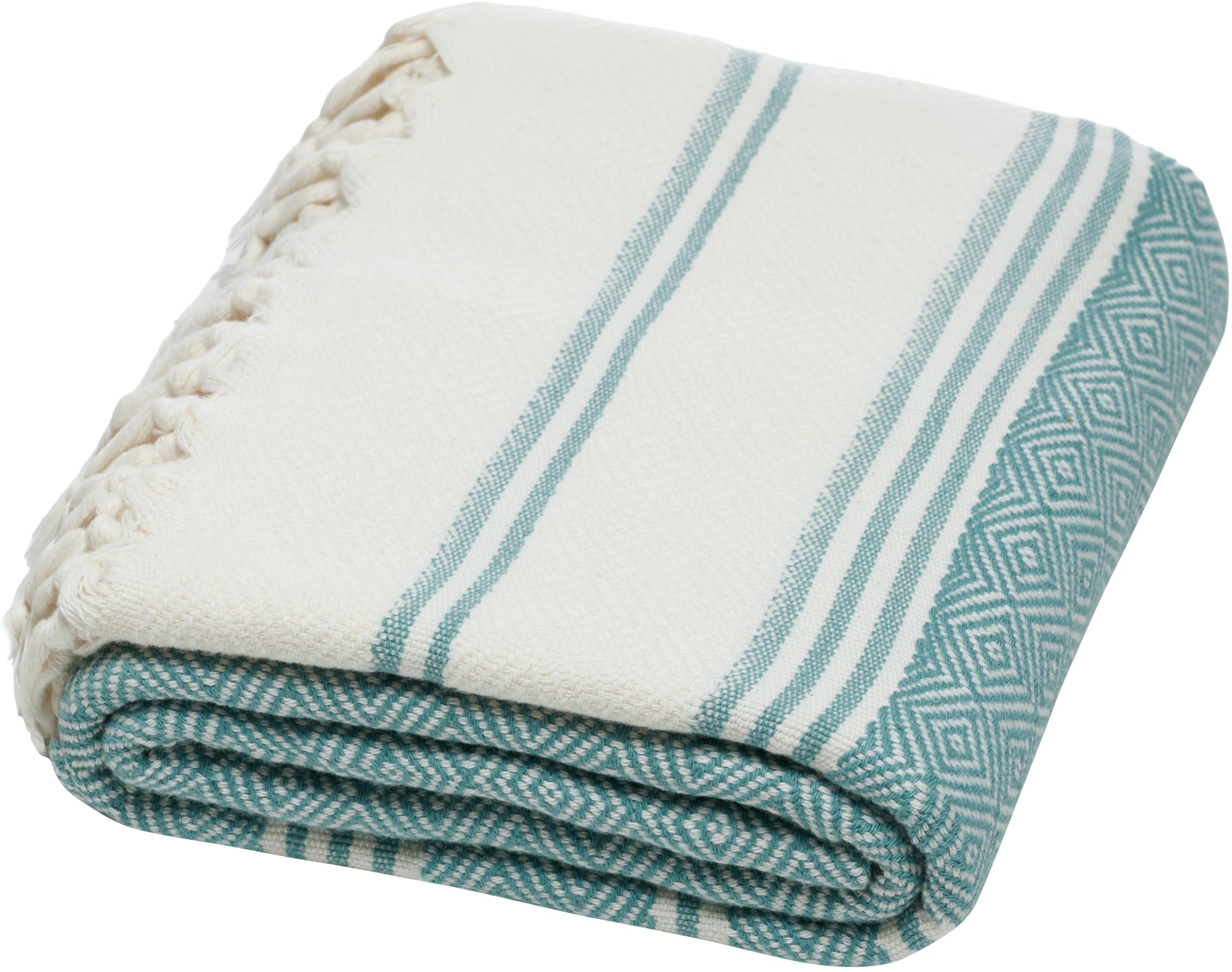 Demmex Certified Organic Turkish Cotton Beach And Bath Towel, Peshtemal Towel Blanket, Prewashed, Diamond Weave, 71X36 Inches (S