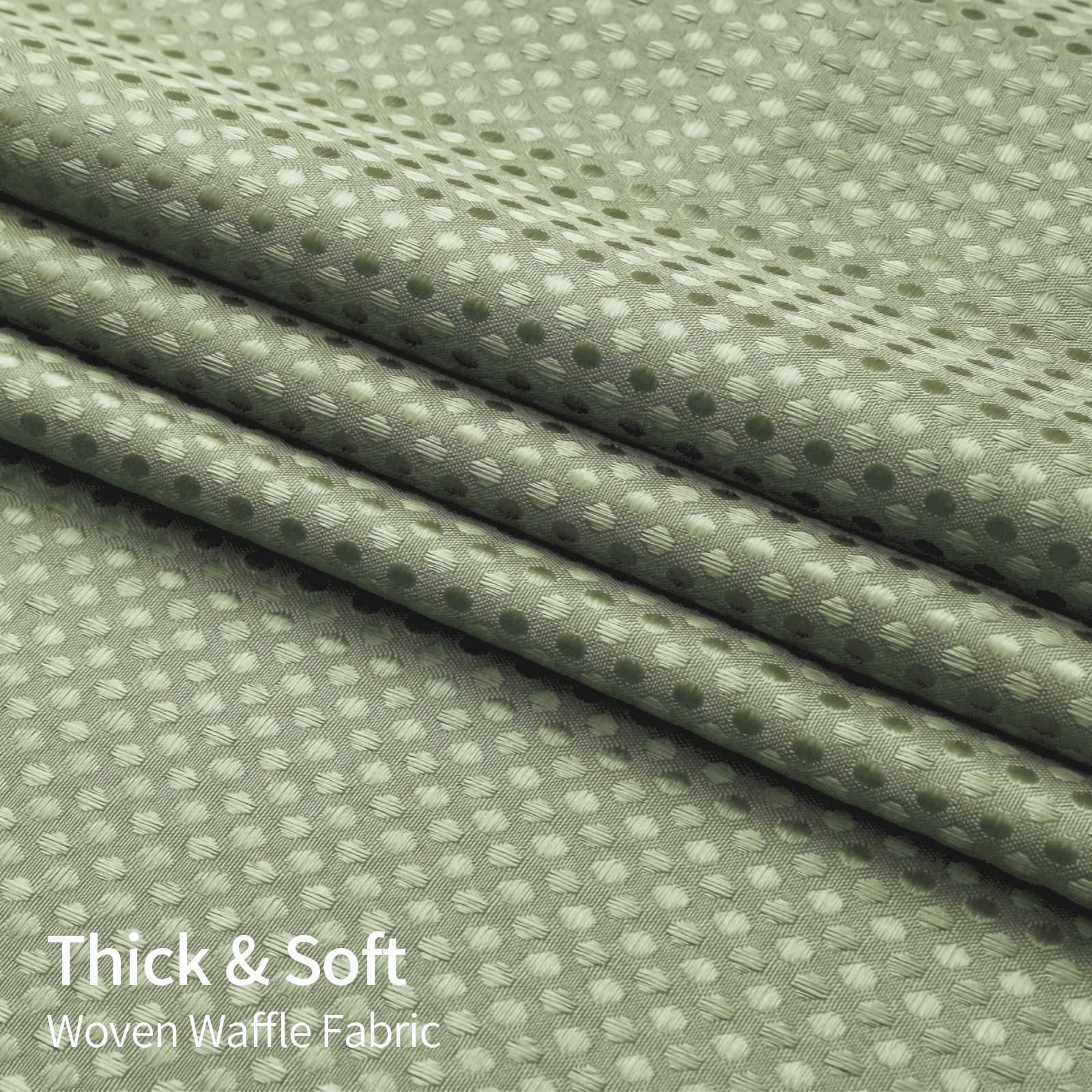 MitoVilla Green Waffle Shower Curtain Set with Snap-in Liner  Modern Sage Green Waffle Weave Fabric Shower Curtain for Luxury Neutral Hotel & Spa Bathroom Decor  72 x 72