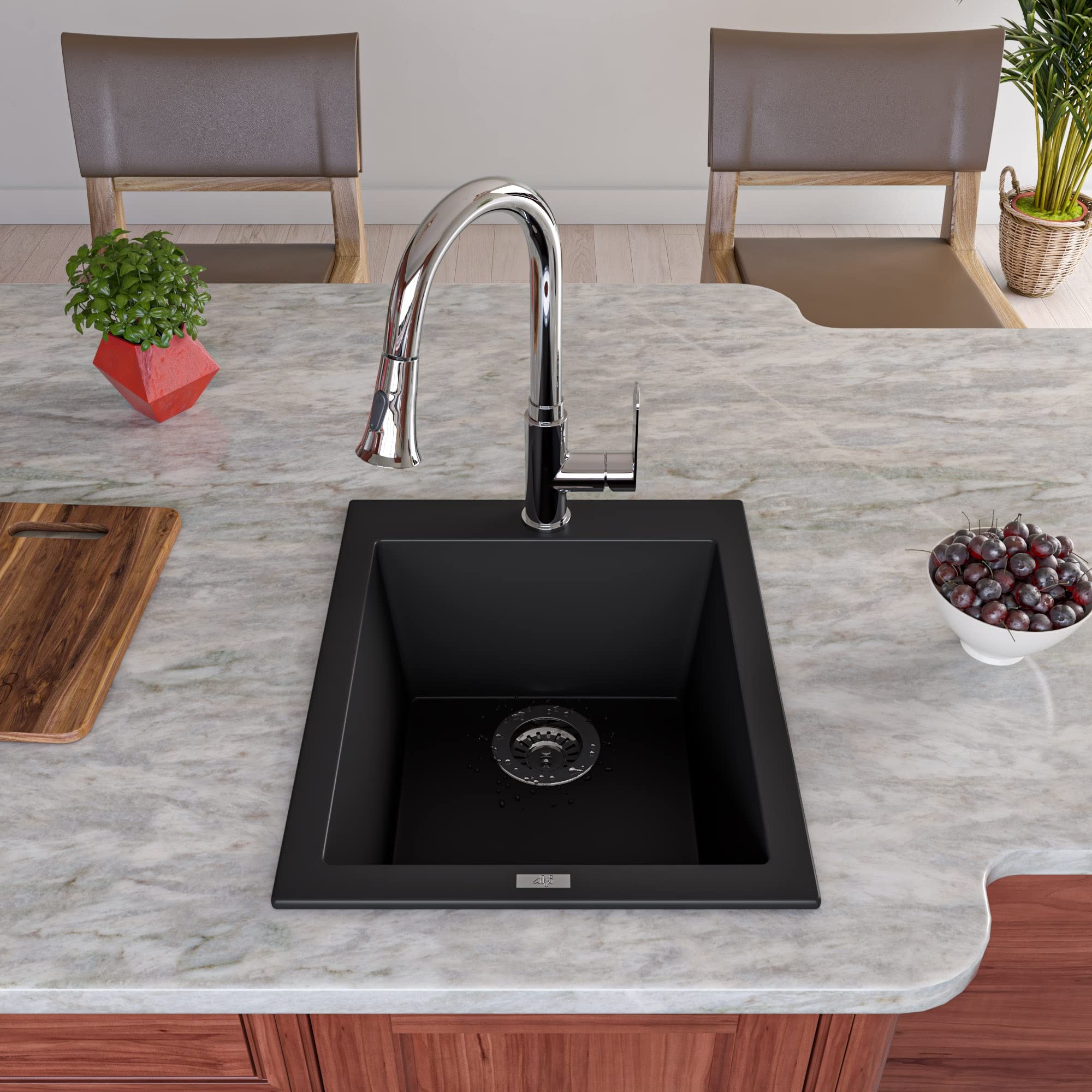 Alfi Brand Abkf3480-Pc Kitchen Faucet, 15.25''H, Polished Chrome