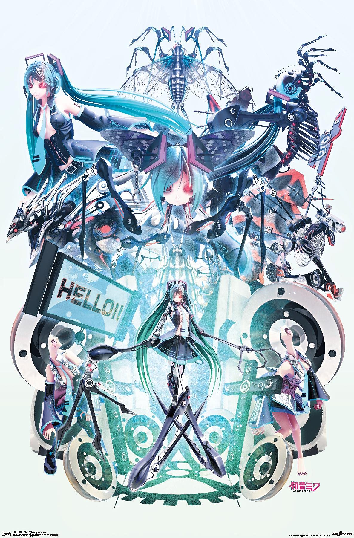 Trends International Hatsune Miku - Hello Wall Poster, 22.375'' X 34'', Unframed Version