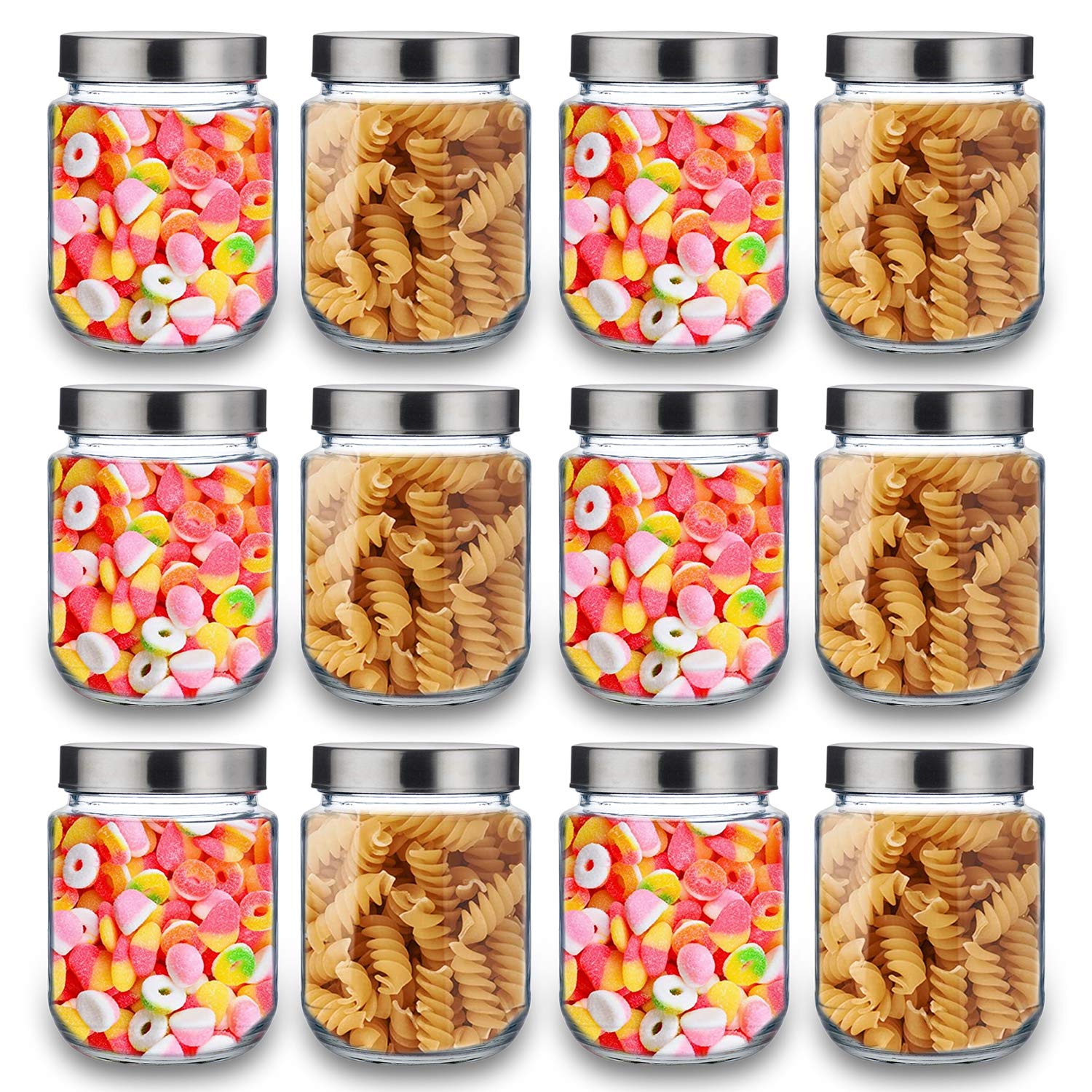Croco Jar Croco Glass Round Jar AirTight Jars With Stainless Steel Lid 500Ml Perfect For Dry Fruits, Biscuits, Cookies & Candy