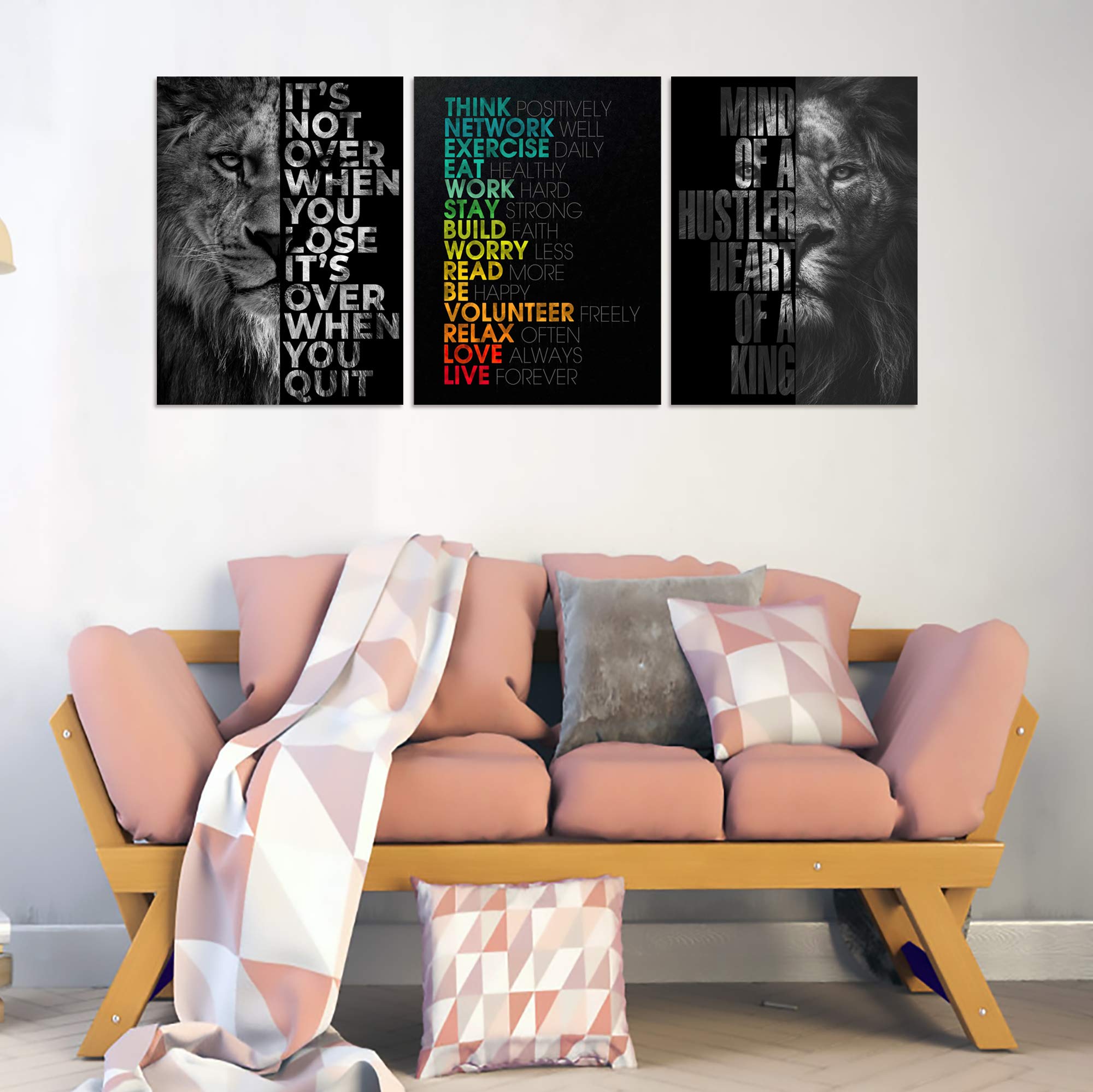Motivational Wall Decor Inspirational Wall Art Office Wall Decor Entrepreneur Quote Wall Paintings Picture 3 Pieces Wall Art For
