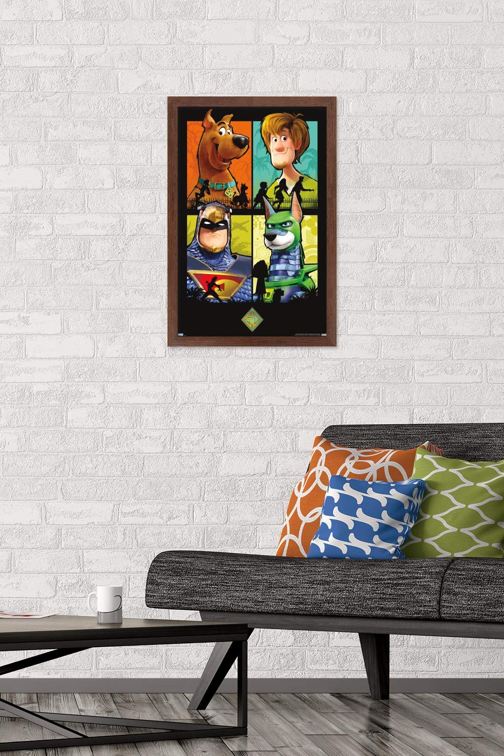 Trends International Scooby- Doo: Scoob! - Grid Wall Poster, 14.725'' X 22.375'', Mahogany Framed Version