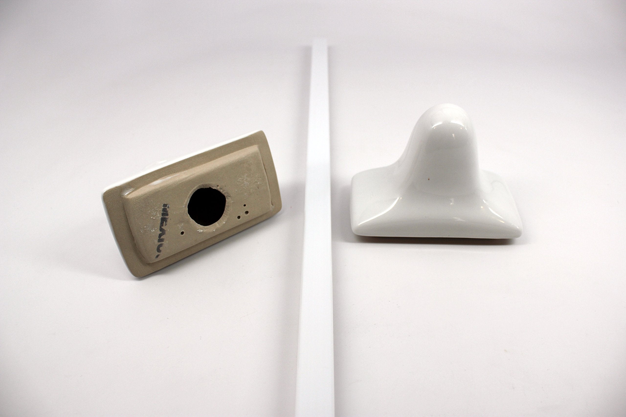 Bath Accessories 24'' White Ceramic Towel Bar - Not For Flat Surface Installation