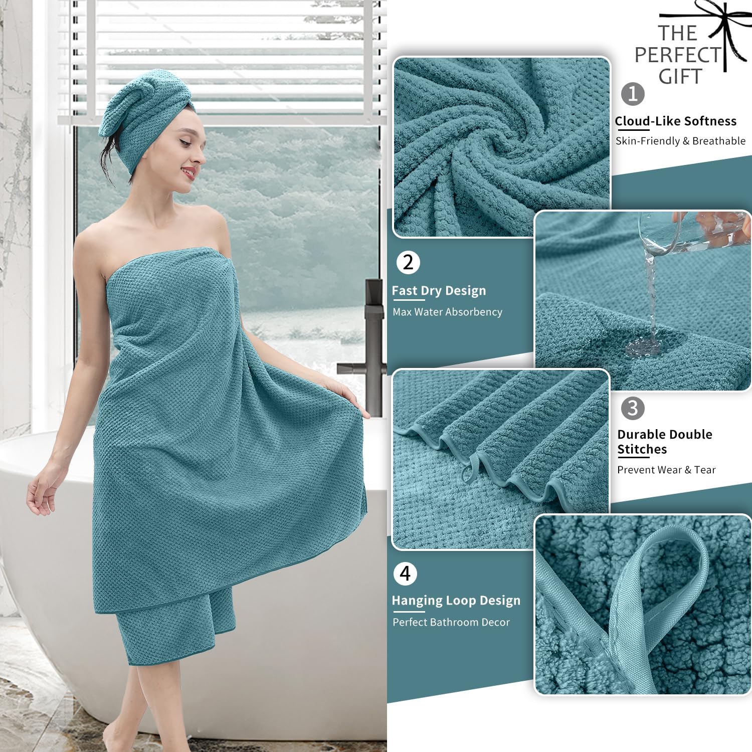 Extra Large Bath Towel Set Of 4 (35''X70''),Oversized Bath Sheet Super Soft Highly Absorbent Jumbo Bathroom Towel Set Microfiber