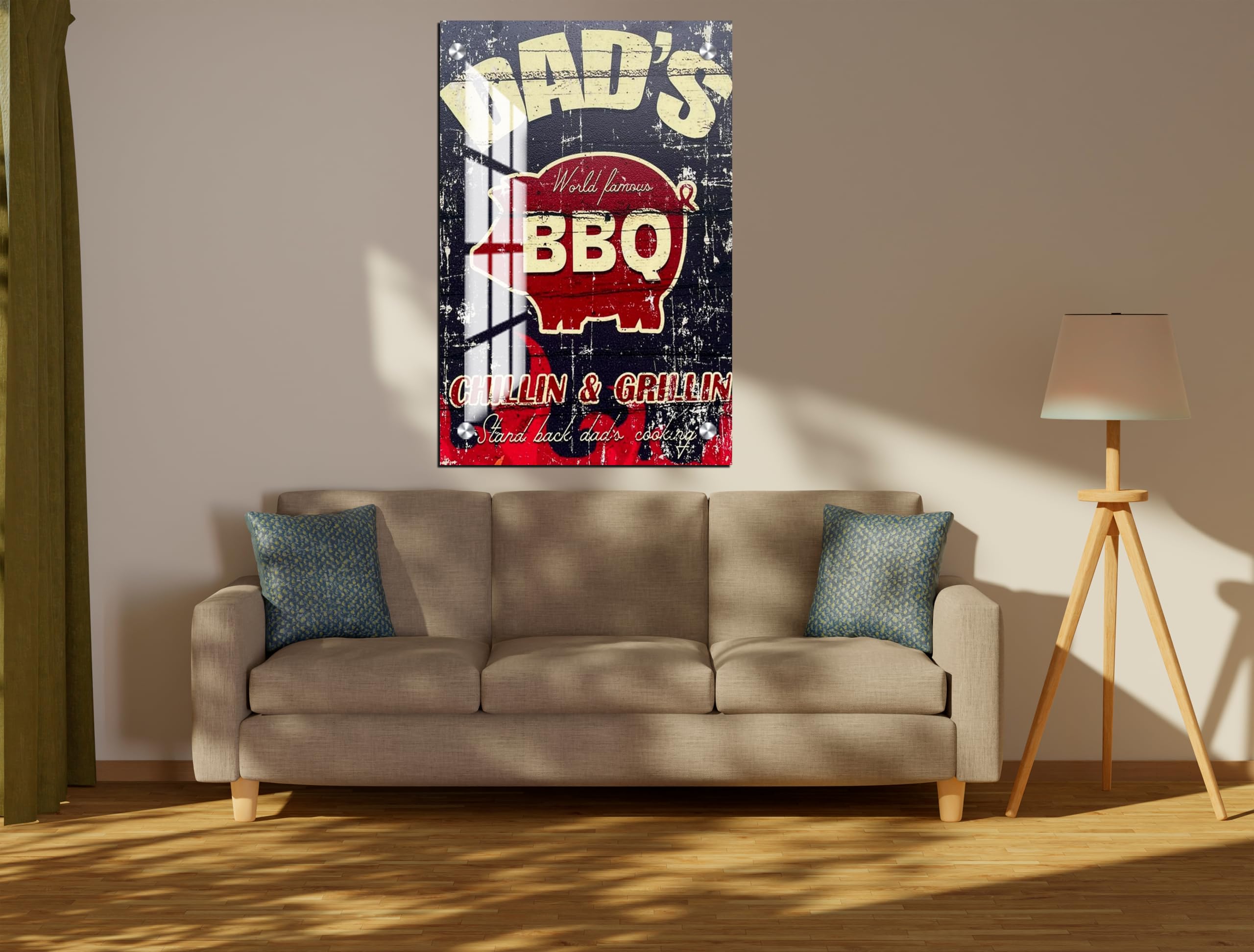 Chalk My Theme DADS BBQ Rustic Sign Board Wall Art Home Decor, Living Room, Bedroom, Cafe, Room Painting For Wall Decoration -15
