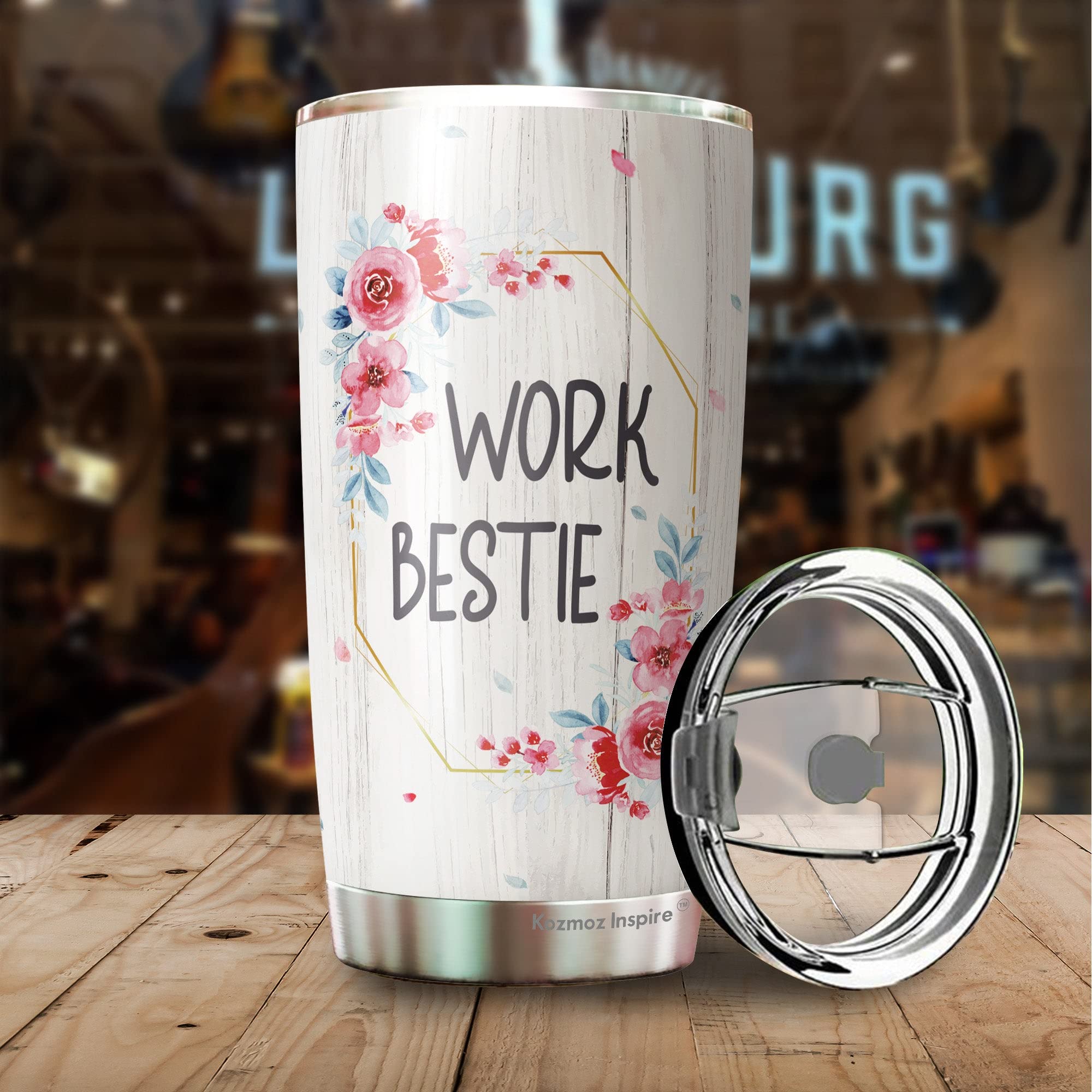 Kozmoz Inspire Work Bestie Definition Tumbler 20 Oz - Work Bestie Cup, Work Bestie Gifts For Women - Gifts For Coworkers Leaving