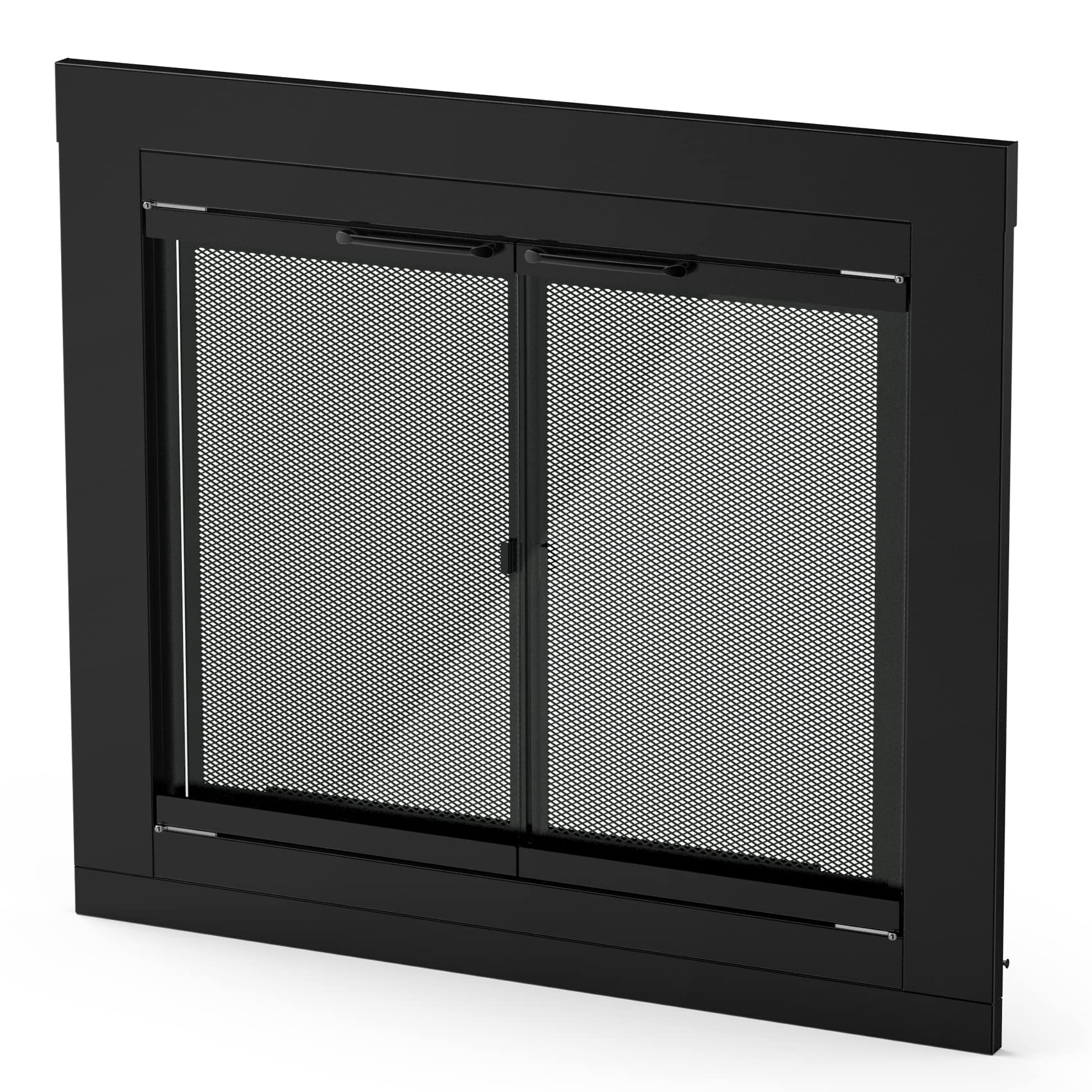 Stanbroil Fireplace Glass Cabinet-Style Door, Black Finish, Medium, Decorative Fireplace Screen Door For Fireplace Accessories