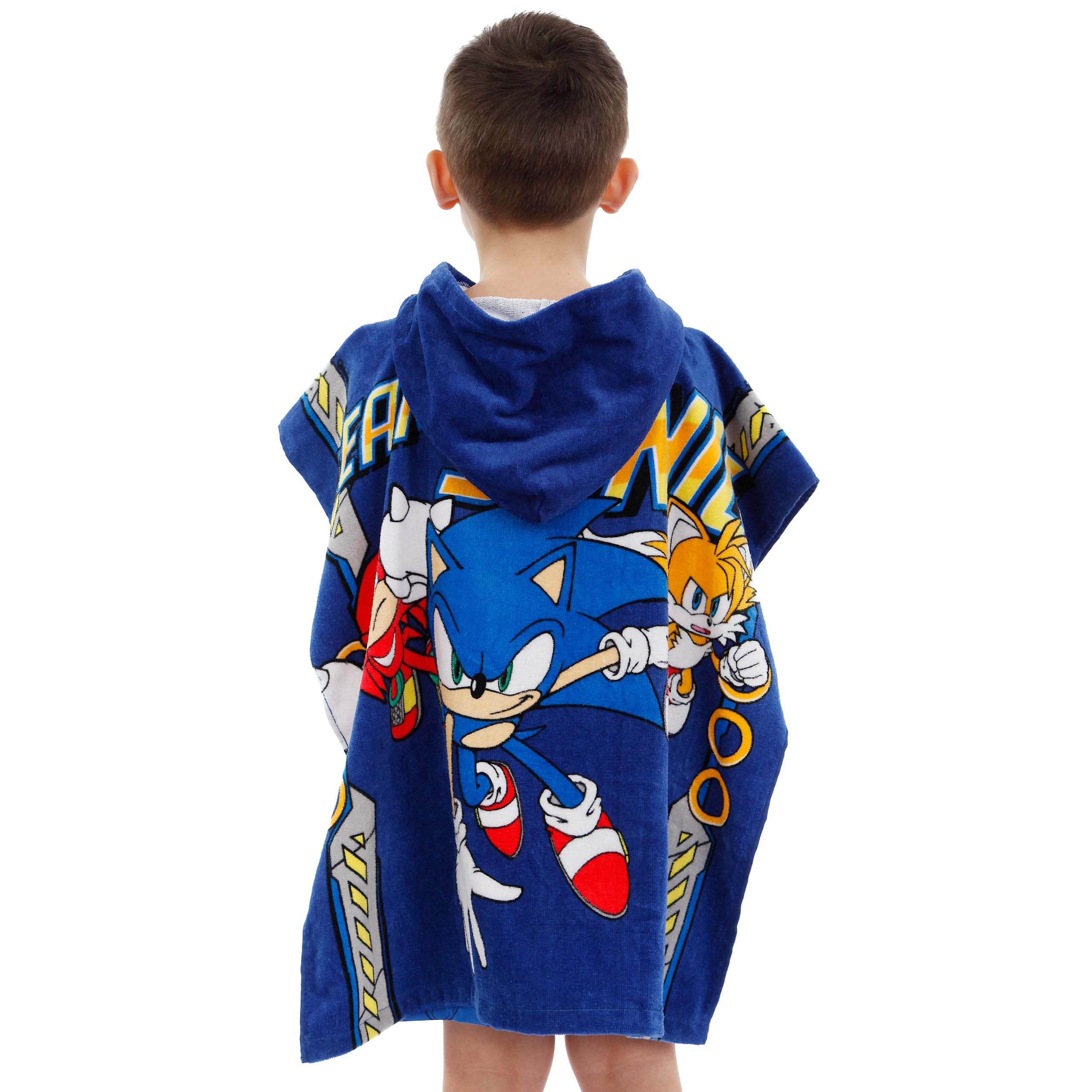 Sonic The Hedgehog Towel Poncho | Boys Beach Towel | Gaming Hooded Towel For Boys | Cotton Bath Towel | One Size Blue, Sopo3107