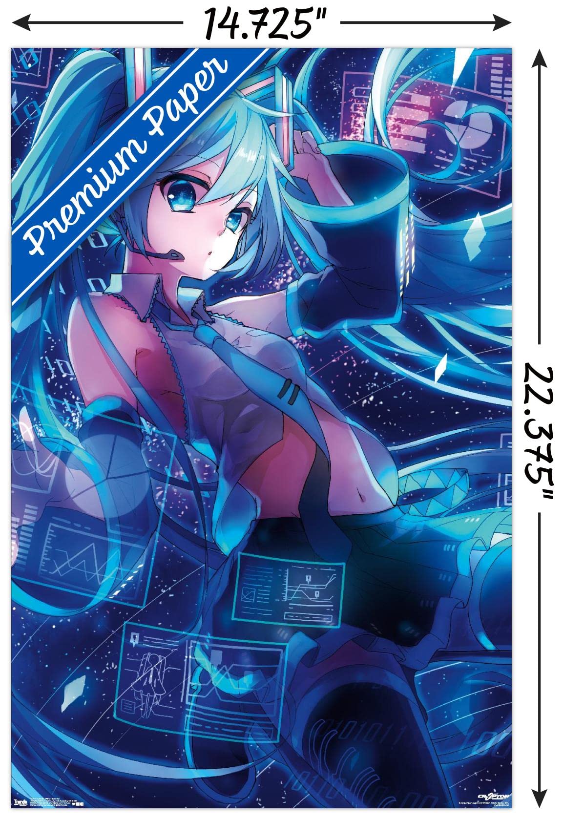 Trends International Hatsune Miku - Screens Wall Poster, 14.725'' X 22.375'', Premium Unframed Version