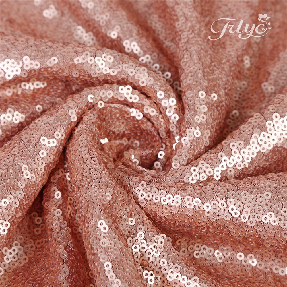 Trlyc Sequin Table Runner - 12X108 Inch Blush Table Runner Glitter Sequin Table Decoration For Party Wedding Baby Shower Christm