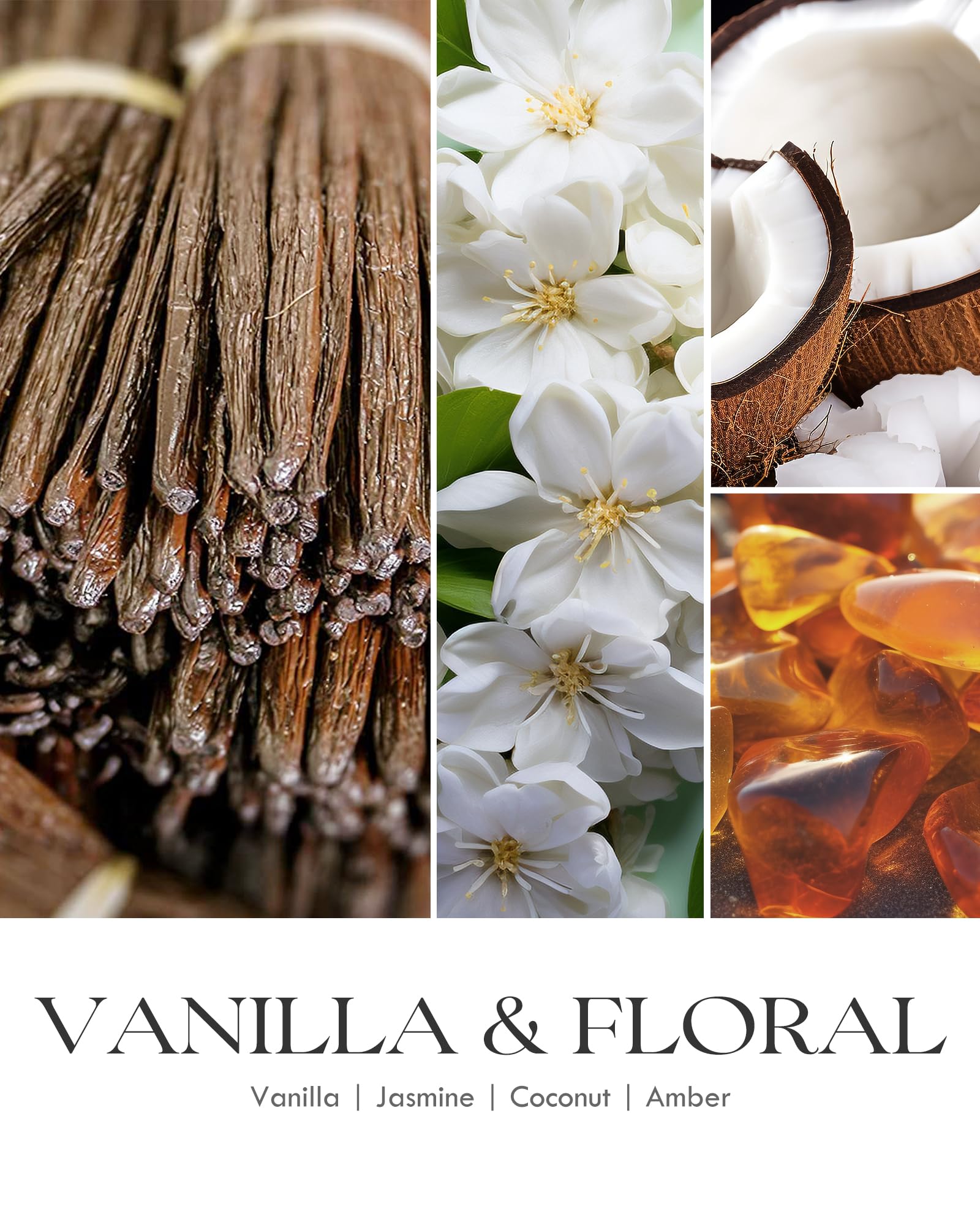 AOOVOO Vanilla Scented Candles for Women - Aromatherapy Candle with Crystals Inside, 10oz Soy Candles for Home Scented, Valentin