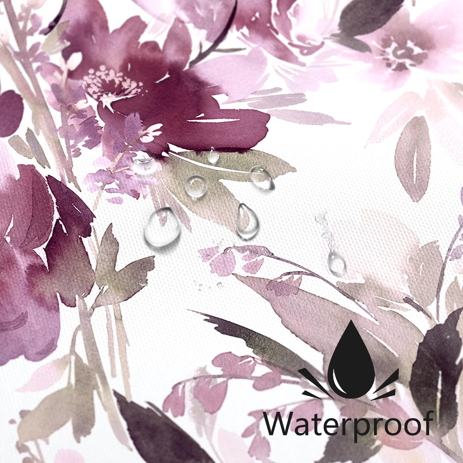 Mayzus Small Stall Shower Curtain 36 X 72 Inch, Half Narrow Watercolor Floral Fabric Shower Curtain, Modern Abstract Mauve Flowe