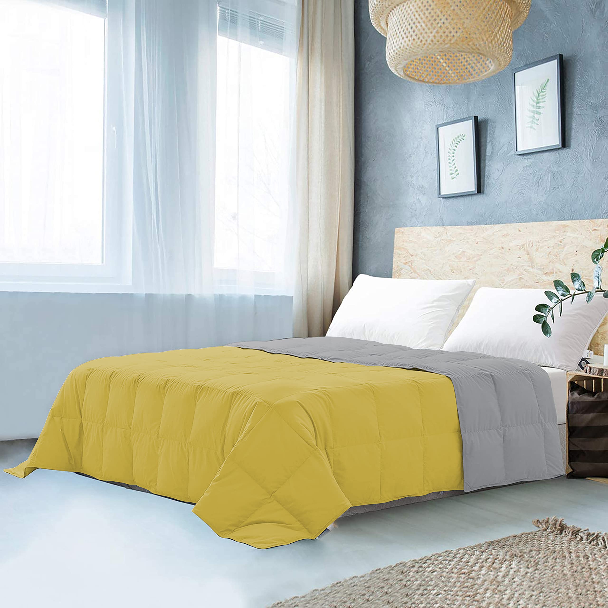 Edmund Microfiber Reversible 250 Gsm All Season Comforter (90 X 90 Inches/228Cm X 228Cm) Comforter/Blanket/Quilt/Rajai  Queen