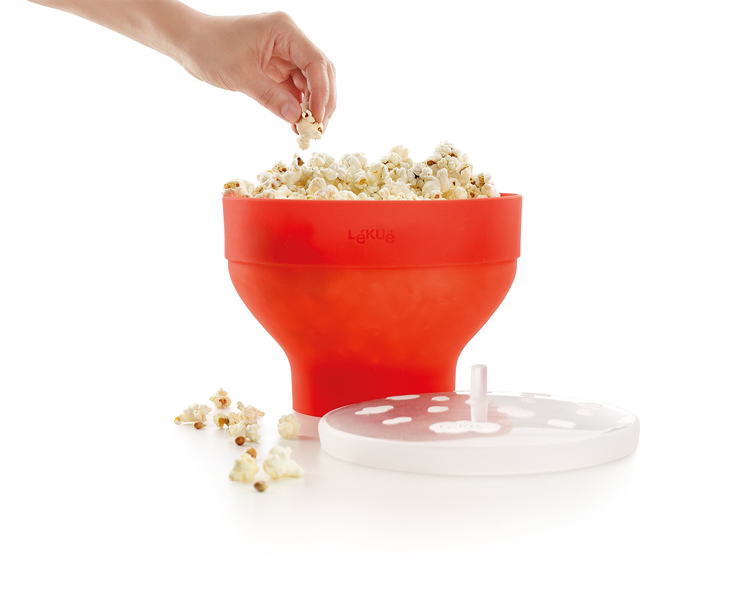 Lekue Microwave Popcorn Popper/Popcorn Maker, Red, 0200226R10M017