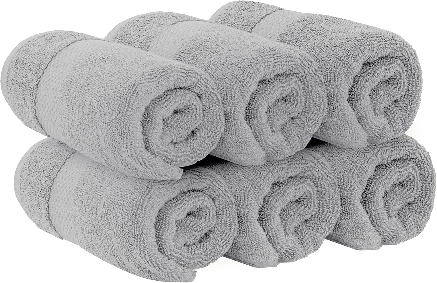 White Classic Luxury Dolphin Gray Hand Towels - Soft Circlet Egyptian Cotton | Highly Absorbent Hotel Spa Bathroom Towel Collect