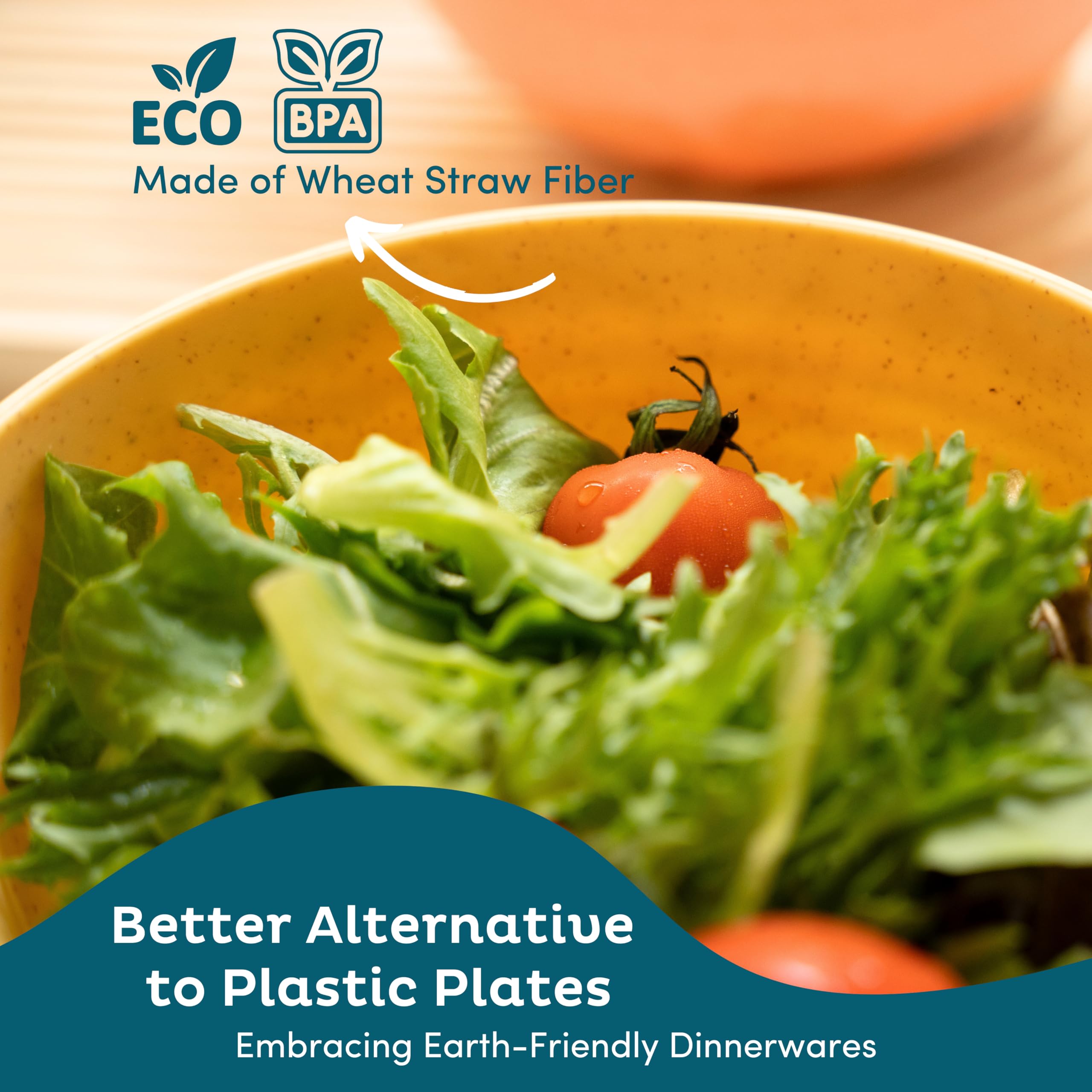 Nook Theory Wheat Straw Bowls - 26 Oz Cereal Bowls Sets 8 Unbreakable Dinnerware, Microwave Safe Bowls And Dishwasher Safe Bowls