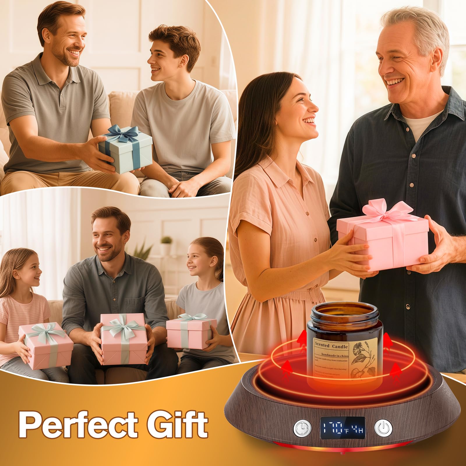 Kepwam Coffee Mug Warmer - 55W Fast Heating Coffee Warmer, 3 Temperature Settings up to 170? with LED Lights, 2-9H Timer & Auto