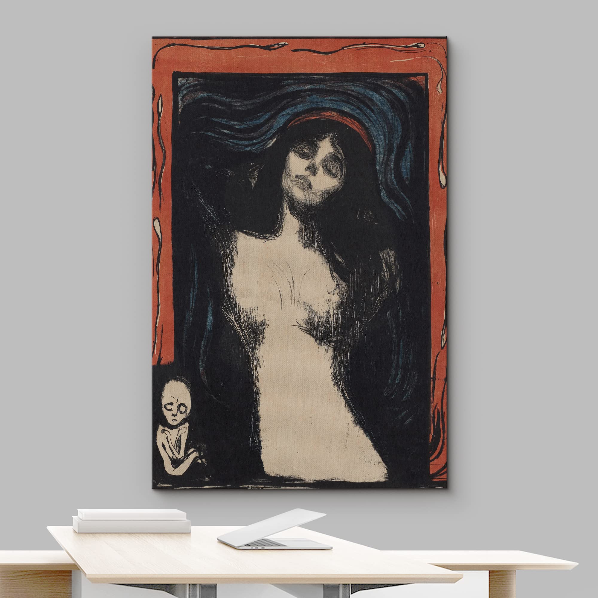 Wall26 Canvas Print Wall Art Madonna By Edvard Munch People Historic Illustrations Fine Art Traditional Scenic Colorful Dark For