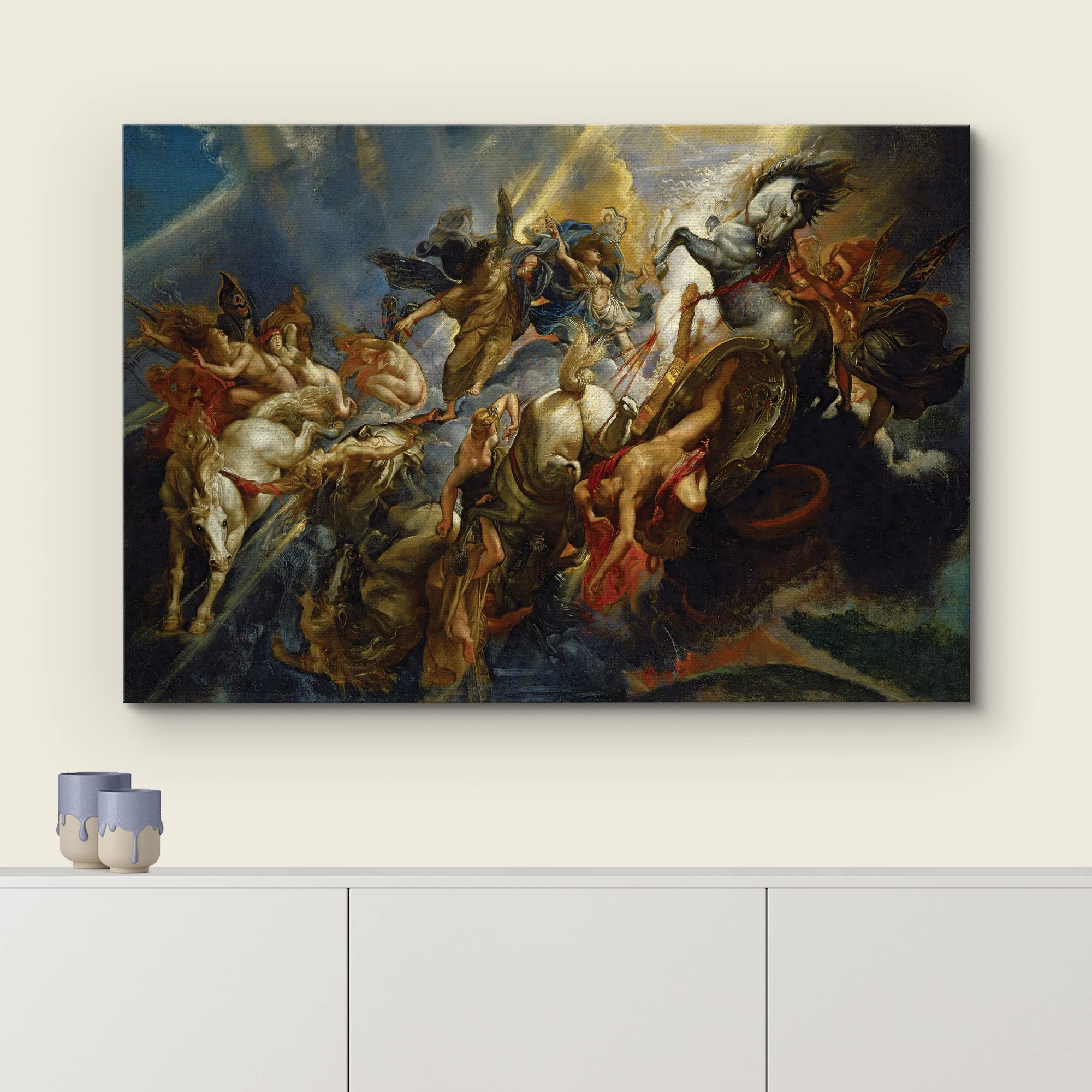 Wall26 - Oil Painting Of The Fall Of Phaeton By Peter Paul Rubens - Baroque Style - Angels, Catholic, Christianity - Canvas Art