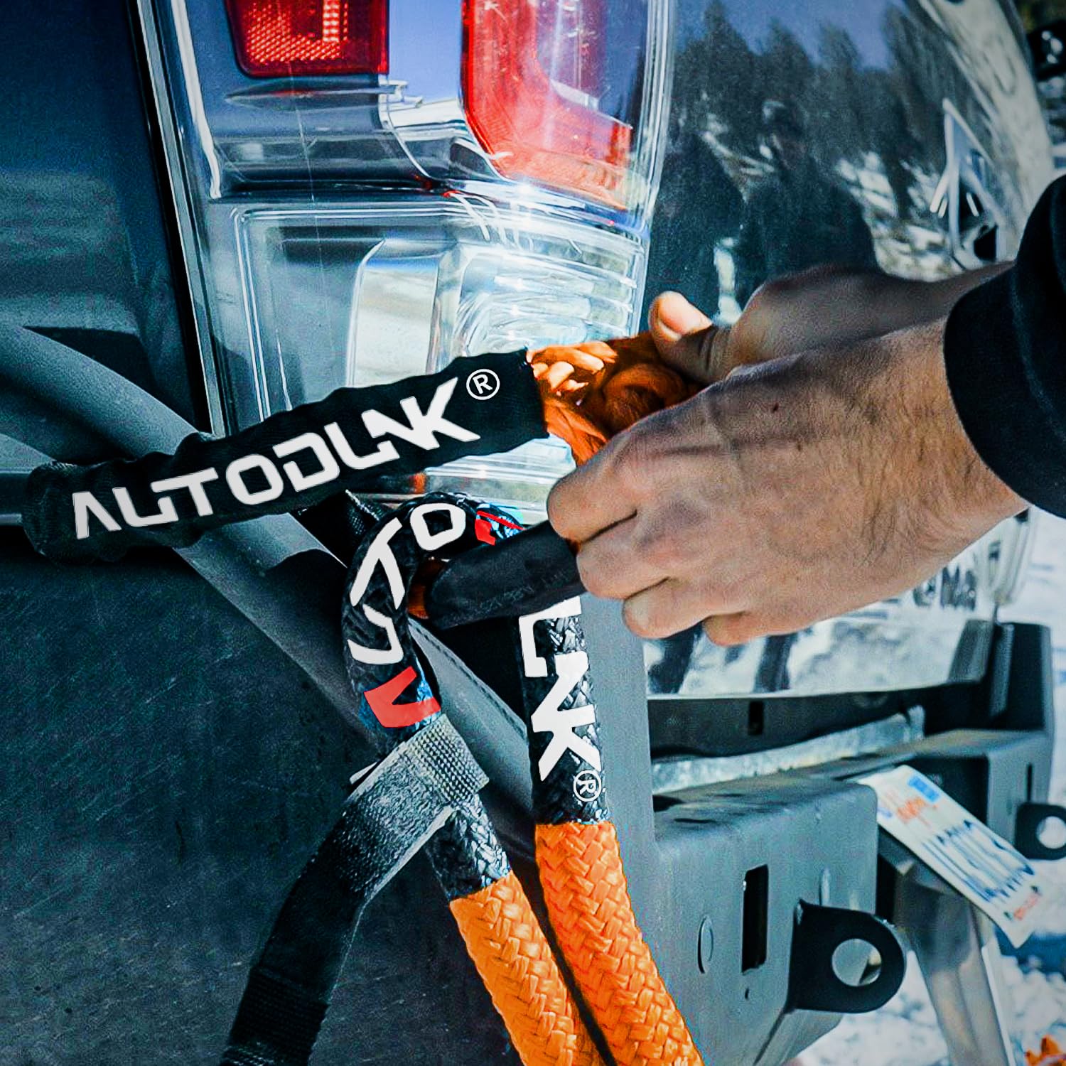 Autodunk 1 X 30 Kinetic Recovery  Tow Rope (33,000Lbs), With 2 Soft Shackles (33,000Lbs) Offroad Recovery Kit For 4Wd Pick Up Tr