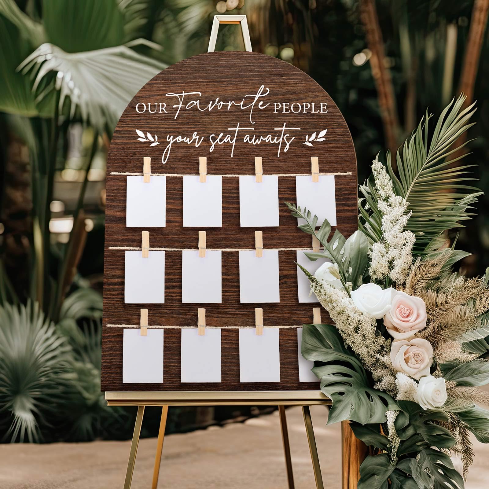 Yerliker Wedding Seating Chart Board Display for Reception 24 x 18 Inch Wooden Rustic Find Your Seat Chart Wedding Sign Farmhous