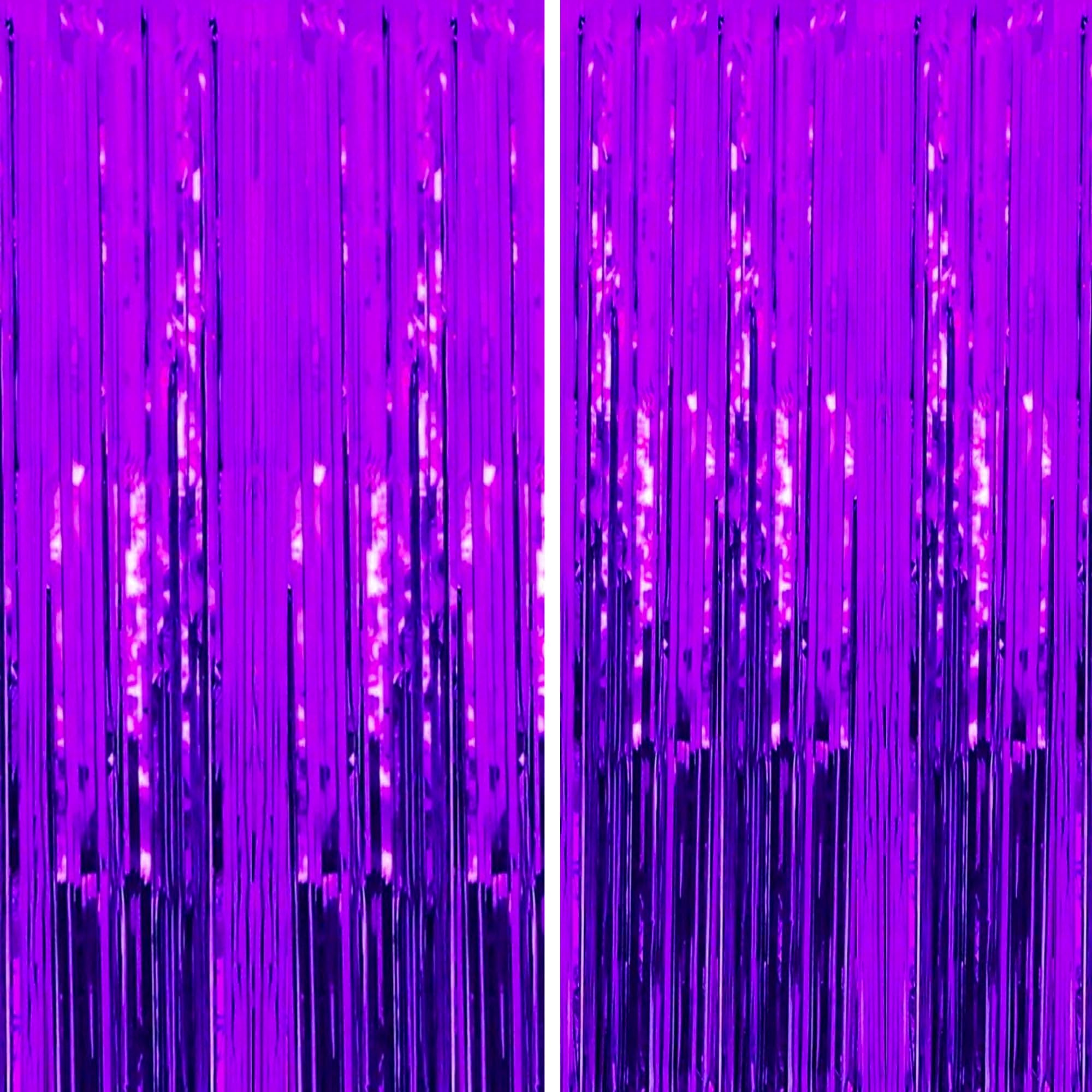 Dazzle Bright 4 Pack Backdrop Curtain, 3Ft X 8Ft Metallic Tinsel Foil Fringe Curtains Photo Booth Background For Baby Shower Bir