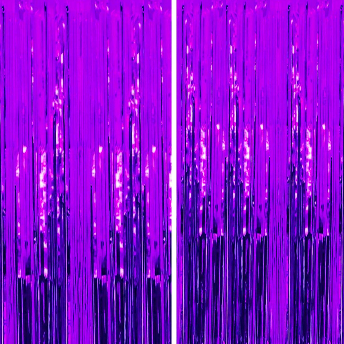 Dazzle Bright 4 Pack Backdrop Curtain, 3Ft X 8Ft Metallic Tinsel Foil Fringe Curtains Photo Booth Background For Baby Shower Bir