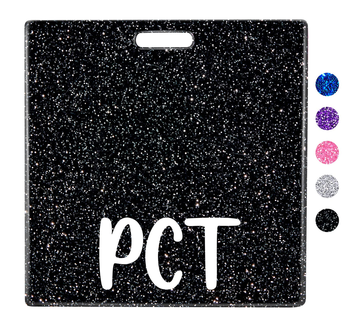Plifal Pct Badge Buddy Card Holder Nurse Nursing Accessories Patient Care Technician Glitter Black Horizontal Id Name Identifica