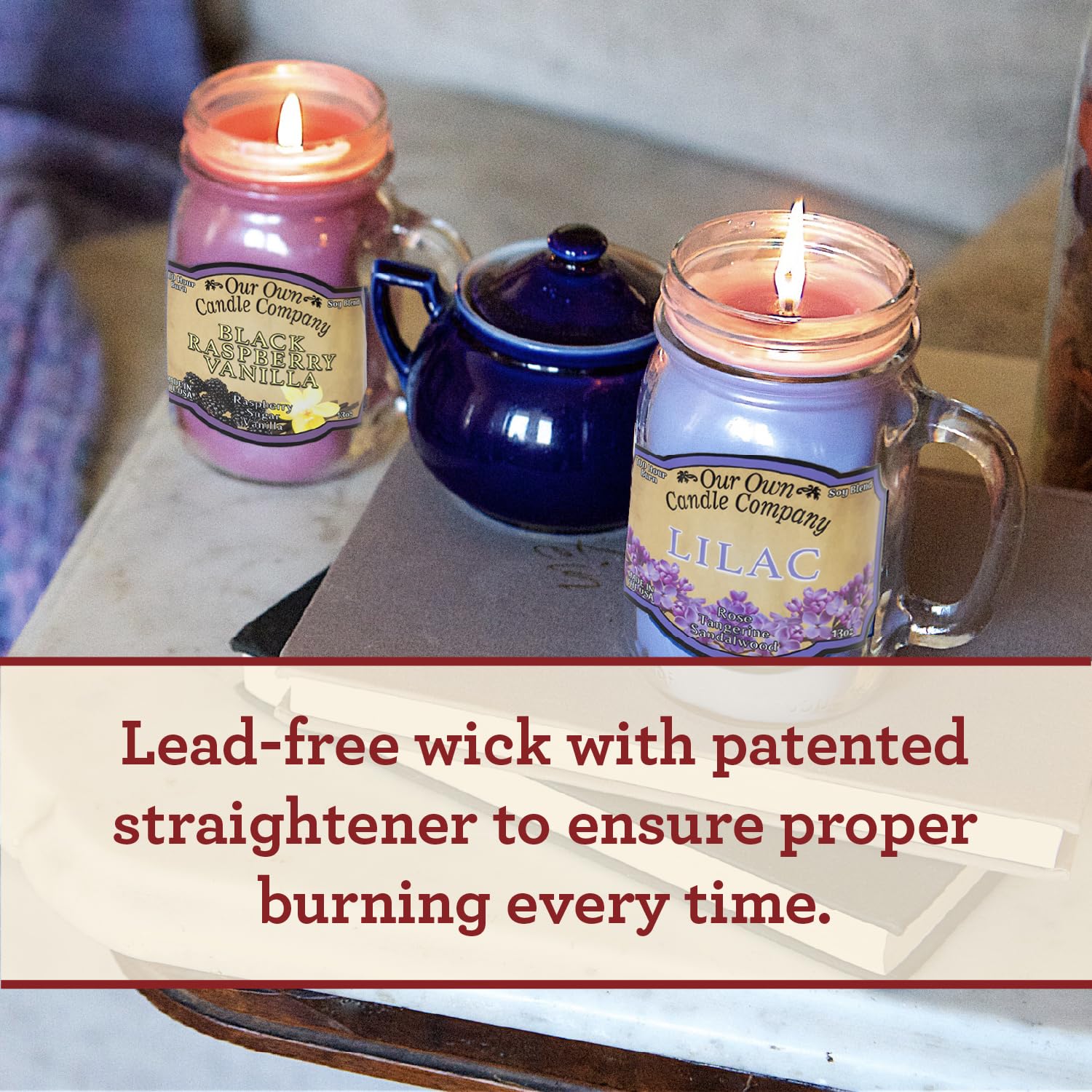 Our Own Candle Company Homemade Sugar Cookie Scented Mason Jar Candle, 100 Hour Burn Time, Made in The USA - 13 Ounces