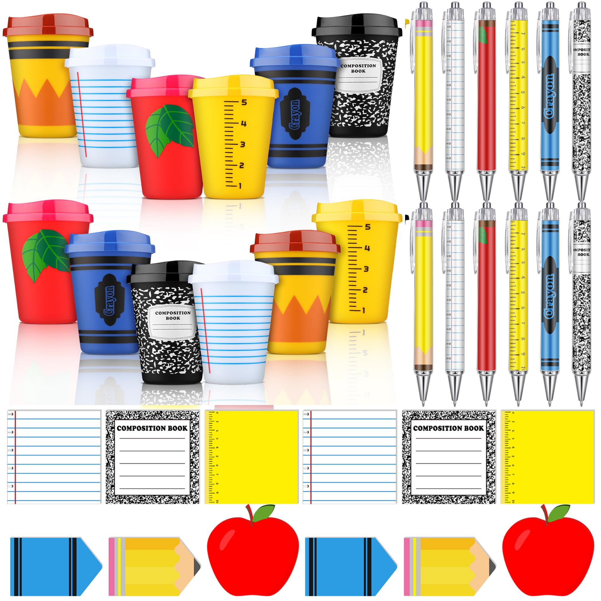 Honeydak 12 Set Back to School Teacher Gift Bulk Teachers Appreciation Gifts in Bulk Teacher Tumbler Cute Composition Notebook S