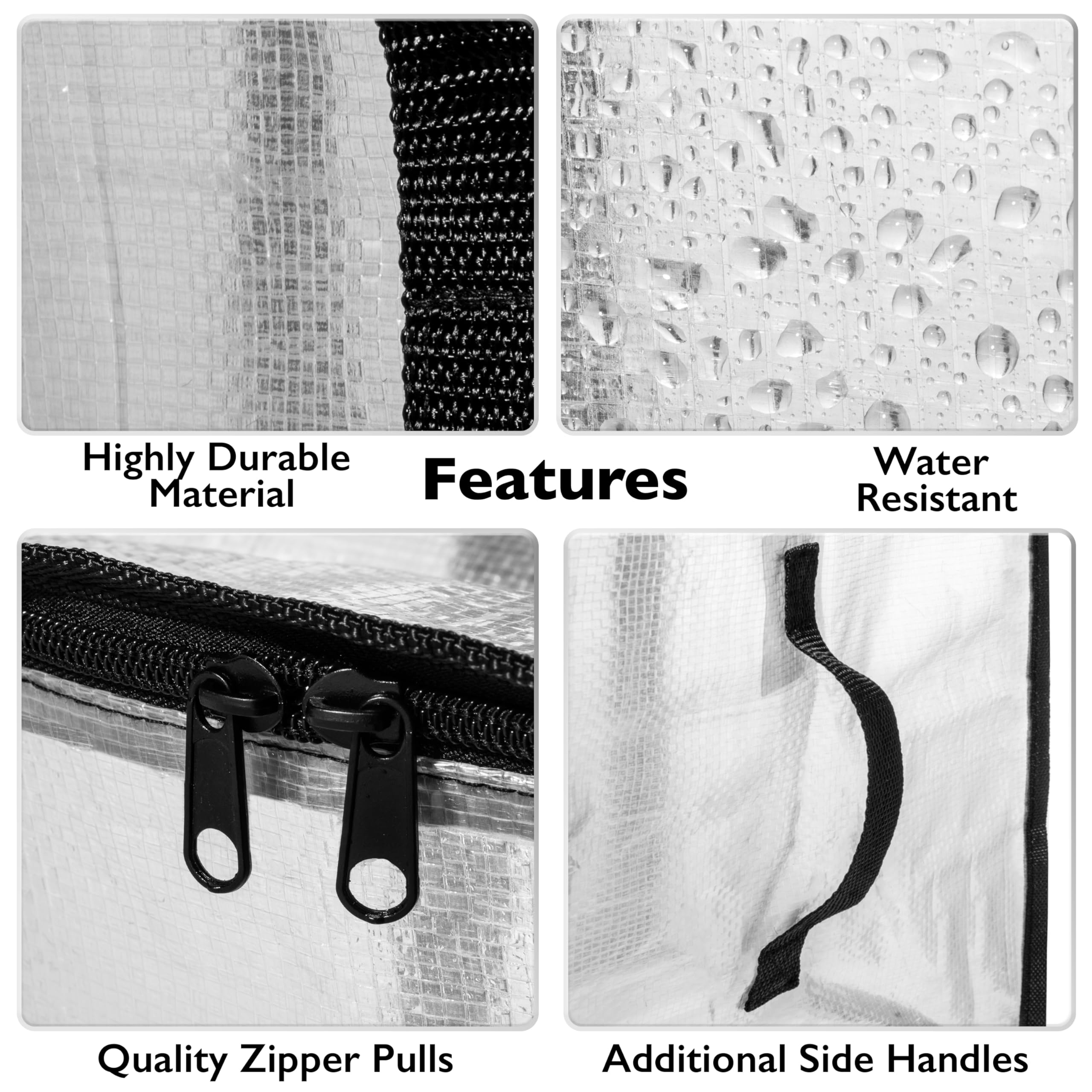 Clearspace Heavy Duty Moving Bags Or Storage Bags - Clear Storage Bins With Lids, Large Moving Boxes With Backpack Straps & Zipp