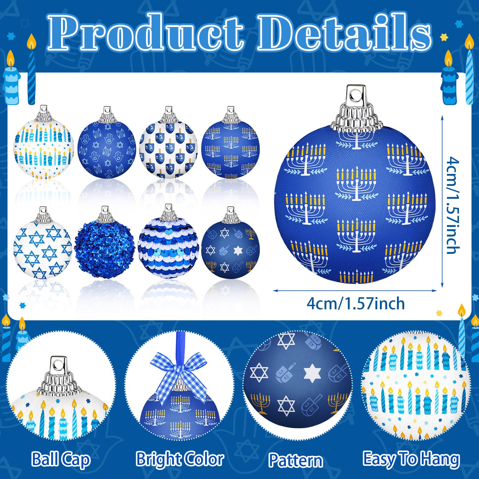 Blosssound 16 Pcs Breast Cancer Hanging Tree Ornaments 1.57 Inch Breast Cancer Awareness Ball Decoration Pink Ribbon Hanging Orn