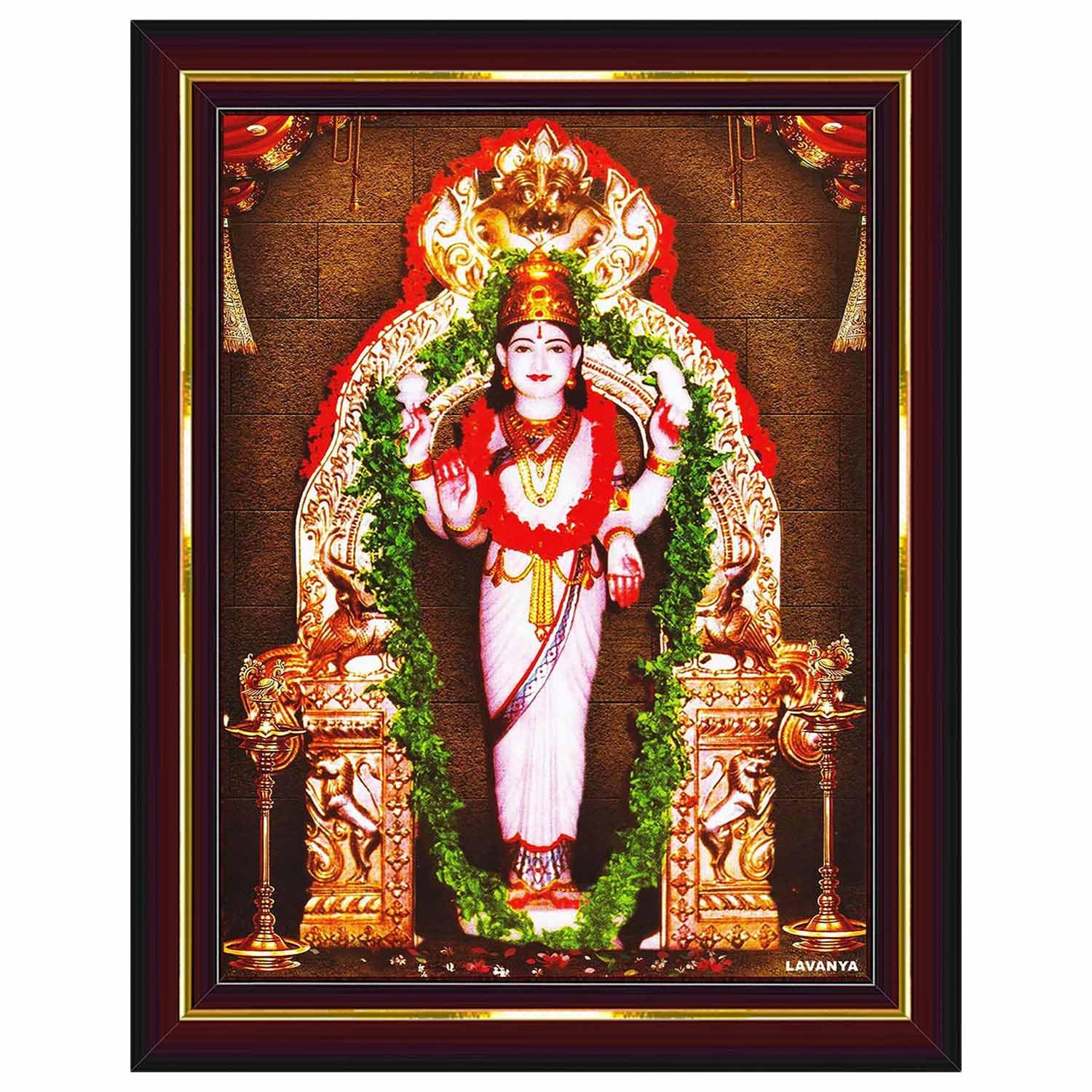 Pavan Photo Laminations Vasavi Kanyaka Parameshwari Parameswari Wall Painting Framed Home Decor (Wood,Matte,Brown,Small Size,6 x