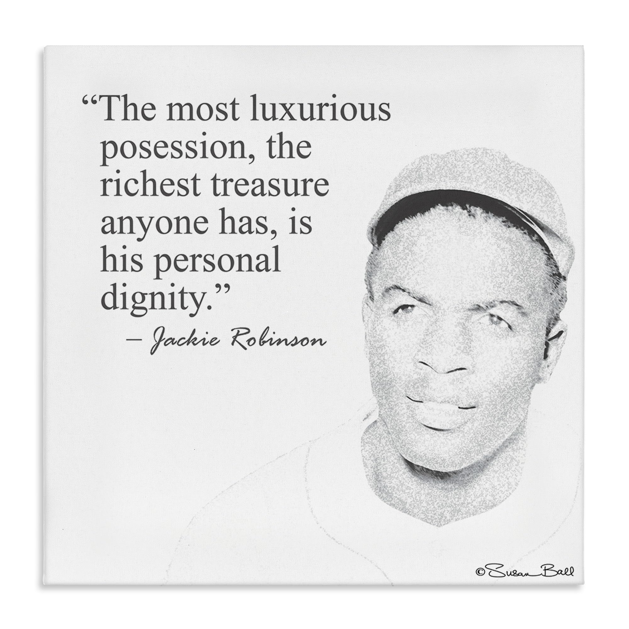 Stupell Industries Personal Dignity Jackie Robinson Quote Black And White Canvas Wall Art, 17 X 17, Multi-Color