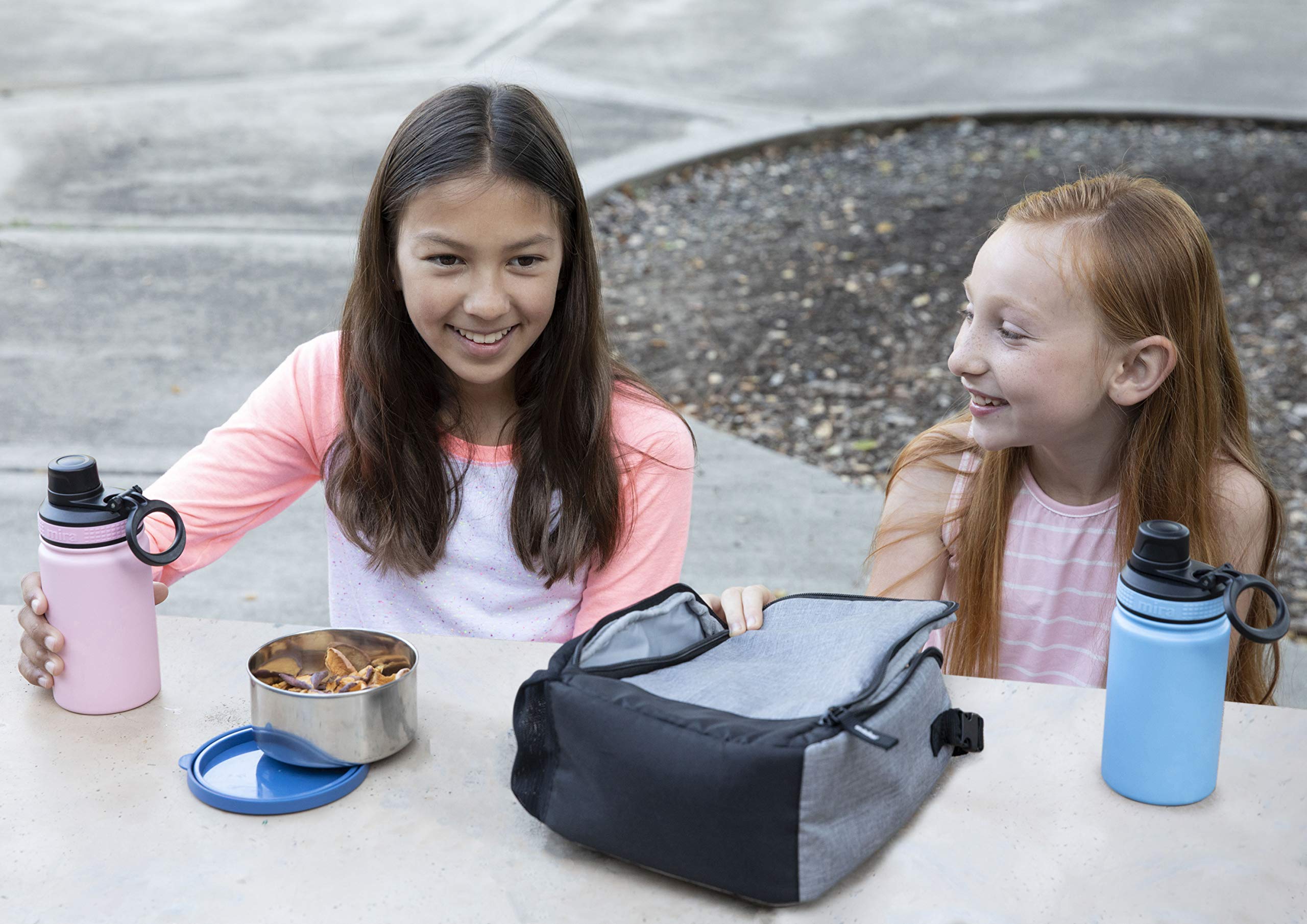 Mira 12 Oz Stainless Steel Water Bottle - Metal Thermos Flask Keeps Cold For 24 Hours, Hot For 12 Hours - Wide Mouth  Double Wal