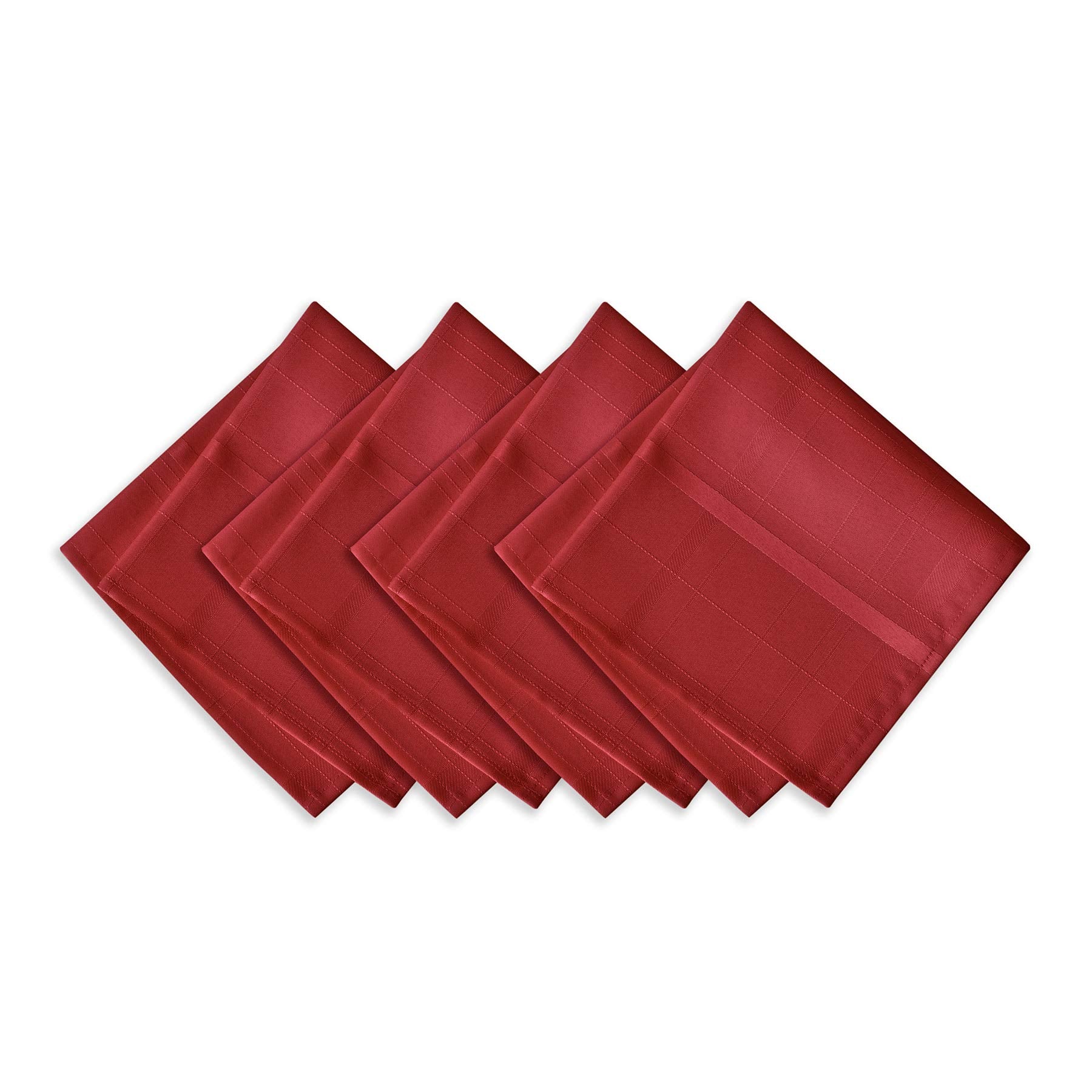 Newbridge Elegance Plaid Christmas Fabric Napkin Set, 100% Polyester, No Iron, Soil Resistant Holiday Napkins, Set Of 4 Fabric N