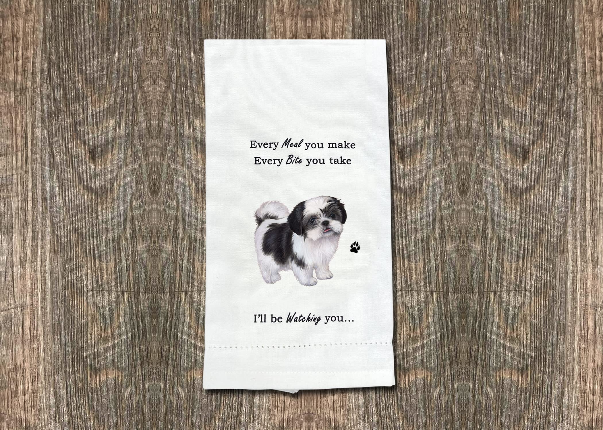 Black Shih Tzu Kitchen Towel - Soft Highly Absorbent - Black Shih Tzu Gifts - Dish Towels For Washing Dishes - Tea Towels - Reus