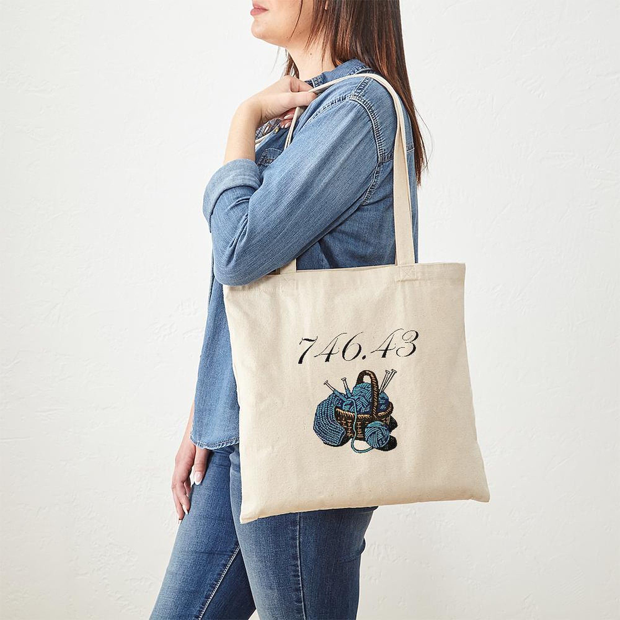 Cafepress Dewey Knitting Tote Bag Natural Canvas Tote Bag, Reusable Shopping Bag