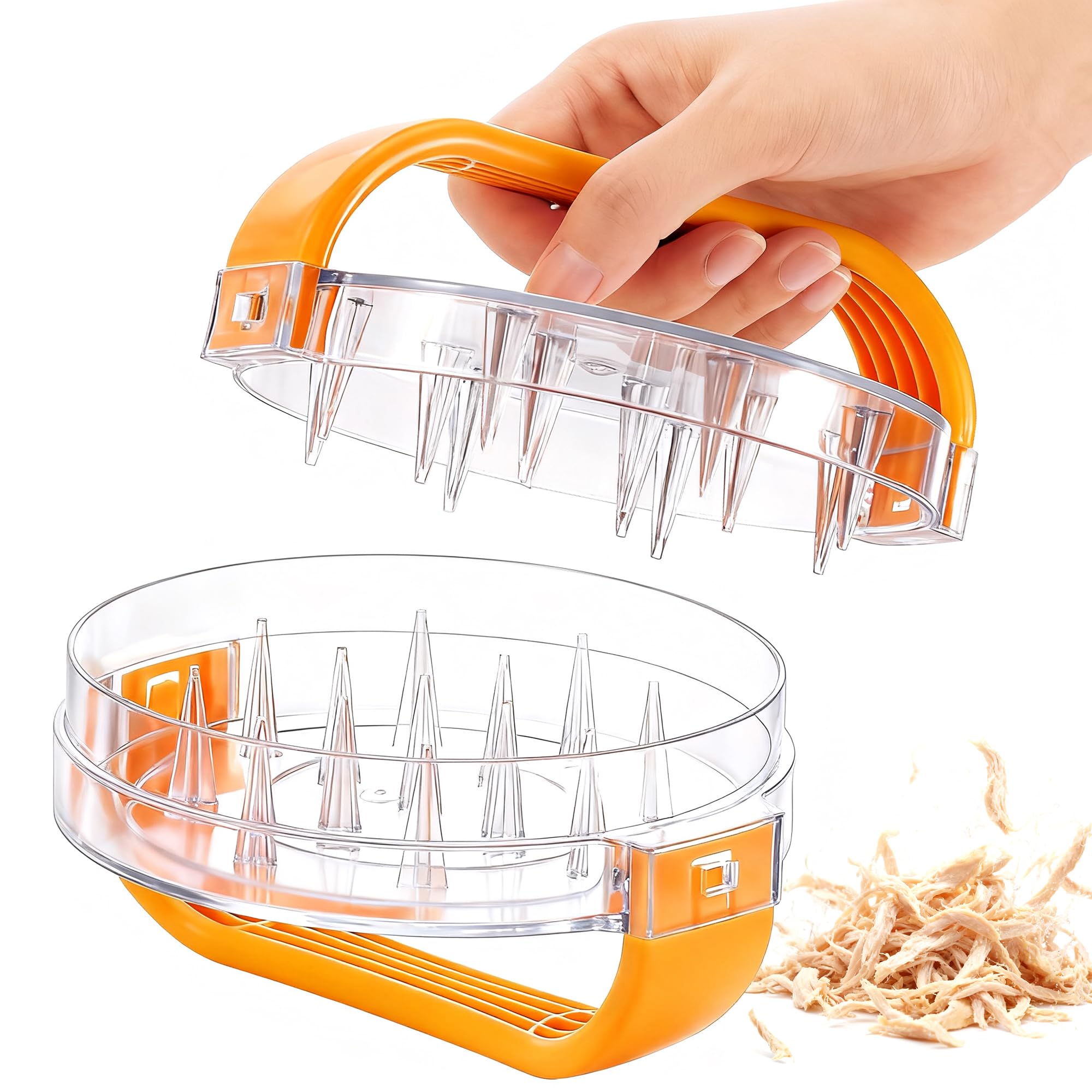 ALLOADA NonSlip Chicken Shredder Tool Twist, Clear Meat Shredder