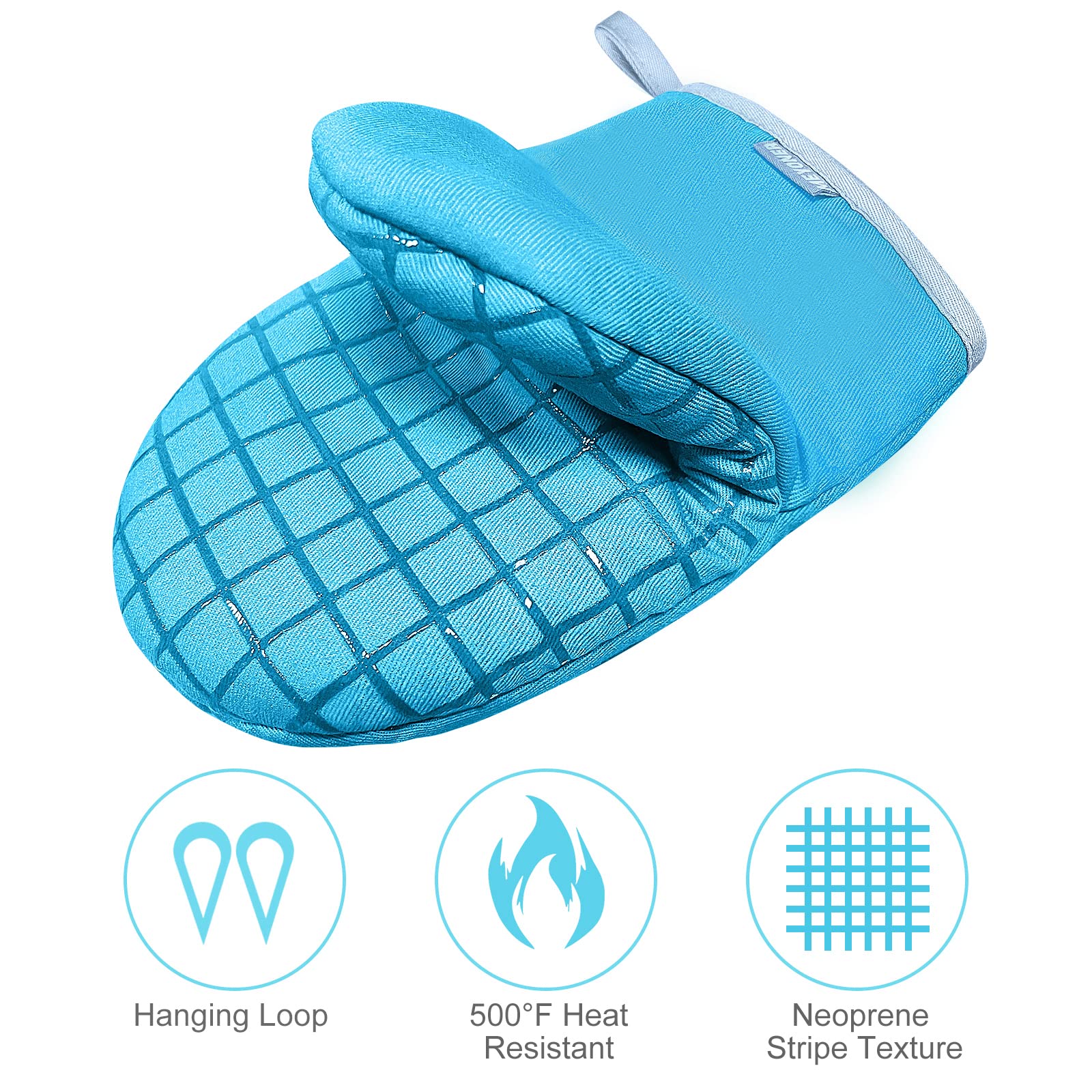 Mini Oven Mitts, Kitchen Mitts Cooking Kitchen Mitts, 500 Degree Heat Resistant Baking Gloves For Cooking Baking Bbq With Hangin