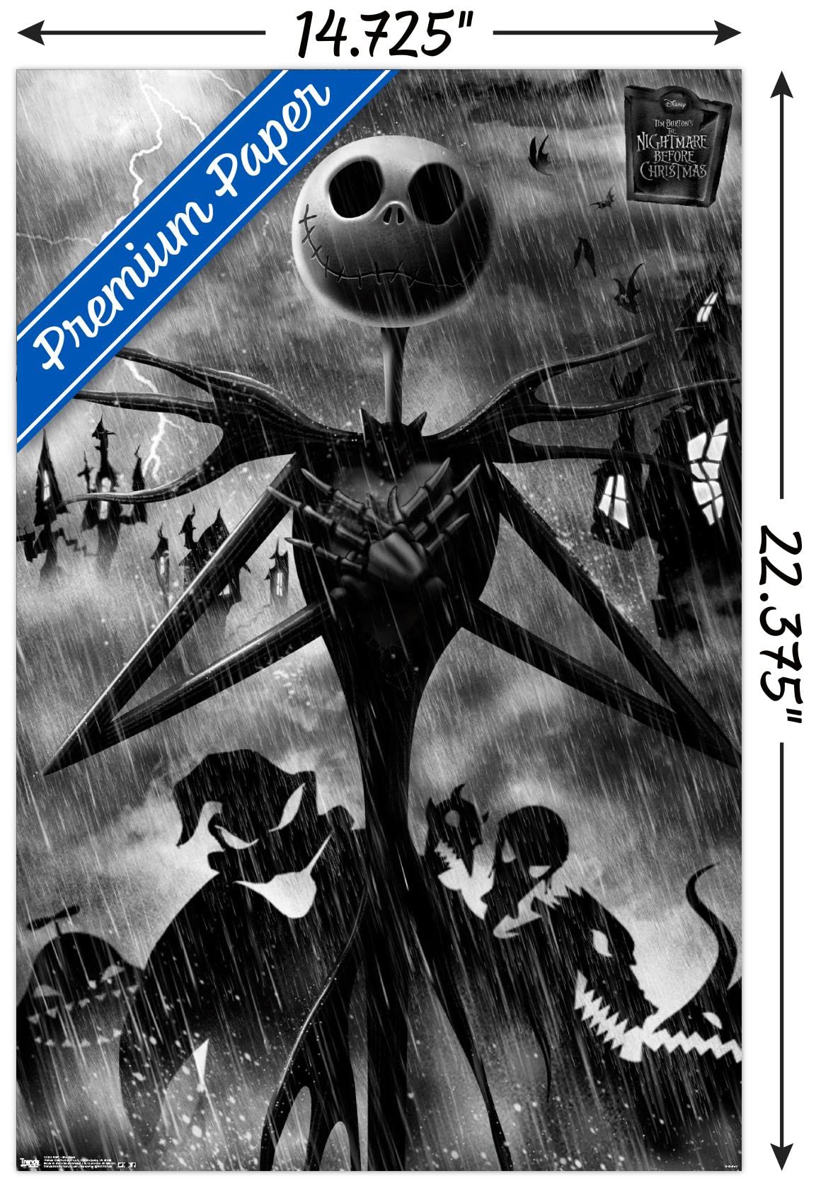 Trends International Disney Tim Burton'S The Nightmare Before Christmas-Shadows Wall, 14.725'' X 22.375'', Premium Poster & Moun
