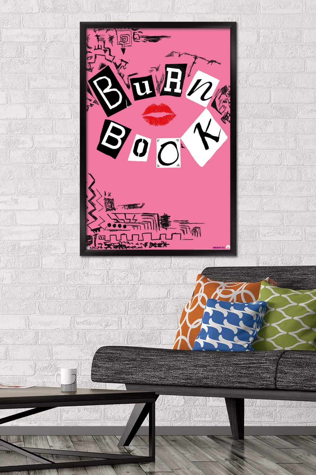 Trends International Mean Girls - Burn Book Wall Poster, 22.375'' X 34'', Black Framed Version