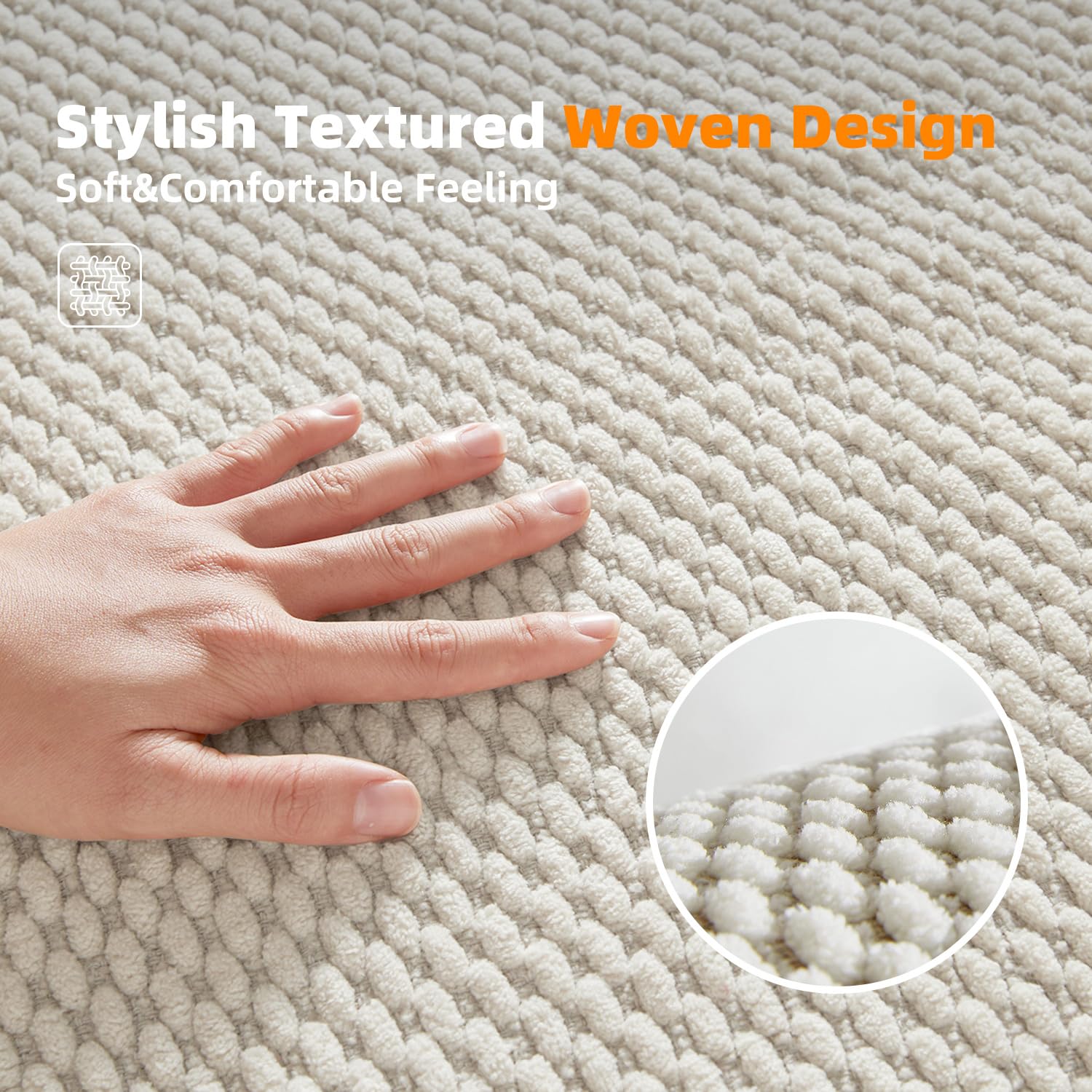 Bululom Chenille Bathroom Rugs- Non Slip, Absorbent, Quick Dry, Thin, Washable Bath Mat Carpet Bath Rugs For Bathroom Floor, Sho