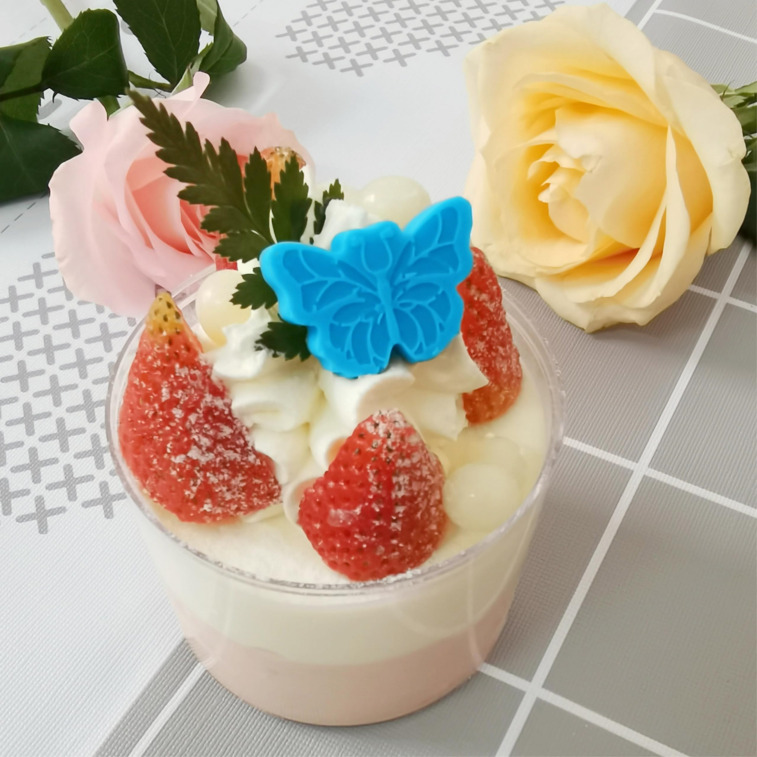 Tadonyny Mini Butterfly Silicone Molds For Chocolate Gummy Candy, Butterfly Mint Molds Ice Cube Molds With Scraper (Butterfly)