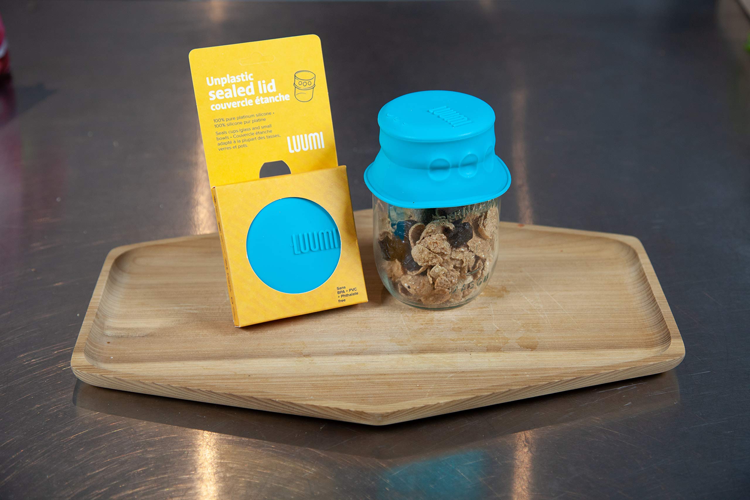 Luumi Unplastic Sealed Lid - Reusable 100% Platinum Silicone Sealed Lid - Microwave, Oven, Freezer And Dishwasher Safe (Teal)