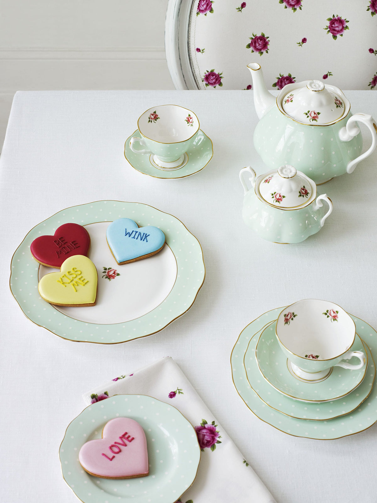New Country Roses Royal Albert New Country Roses Polka Rose Tea Set, 3-Piece ...